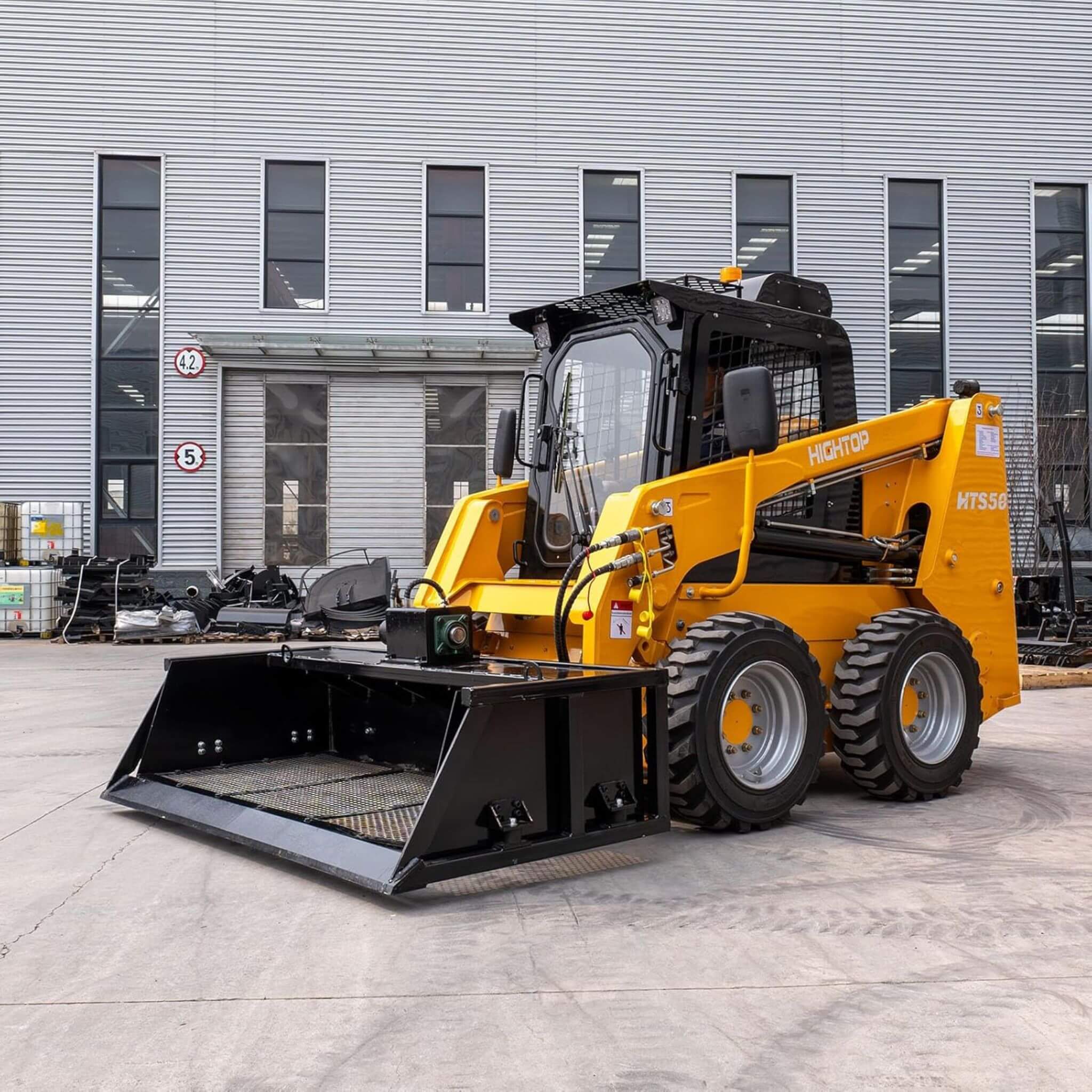 Heavy-Duty 60-Inch Topsoil Screening Skid Steer Bucket Attachment (SAK10294)