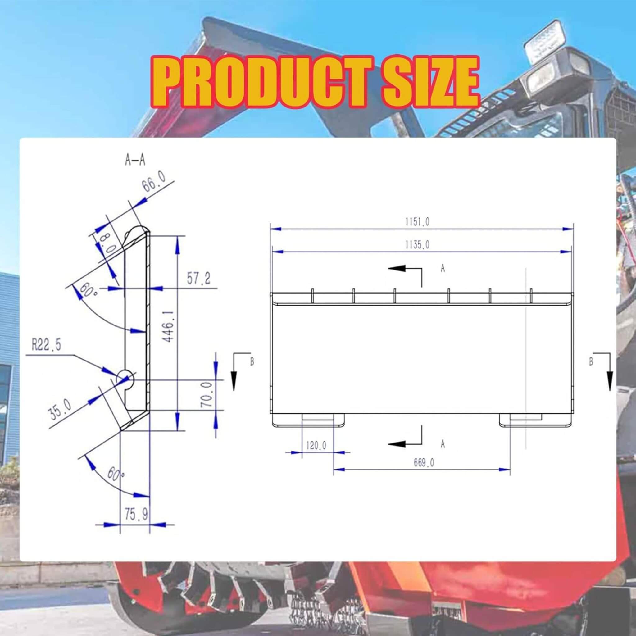 Heavy-Duty 60-Inch Topsoil Screening Skid Steer Bucket Attachment (SAK10294)