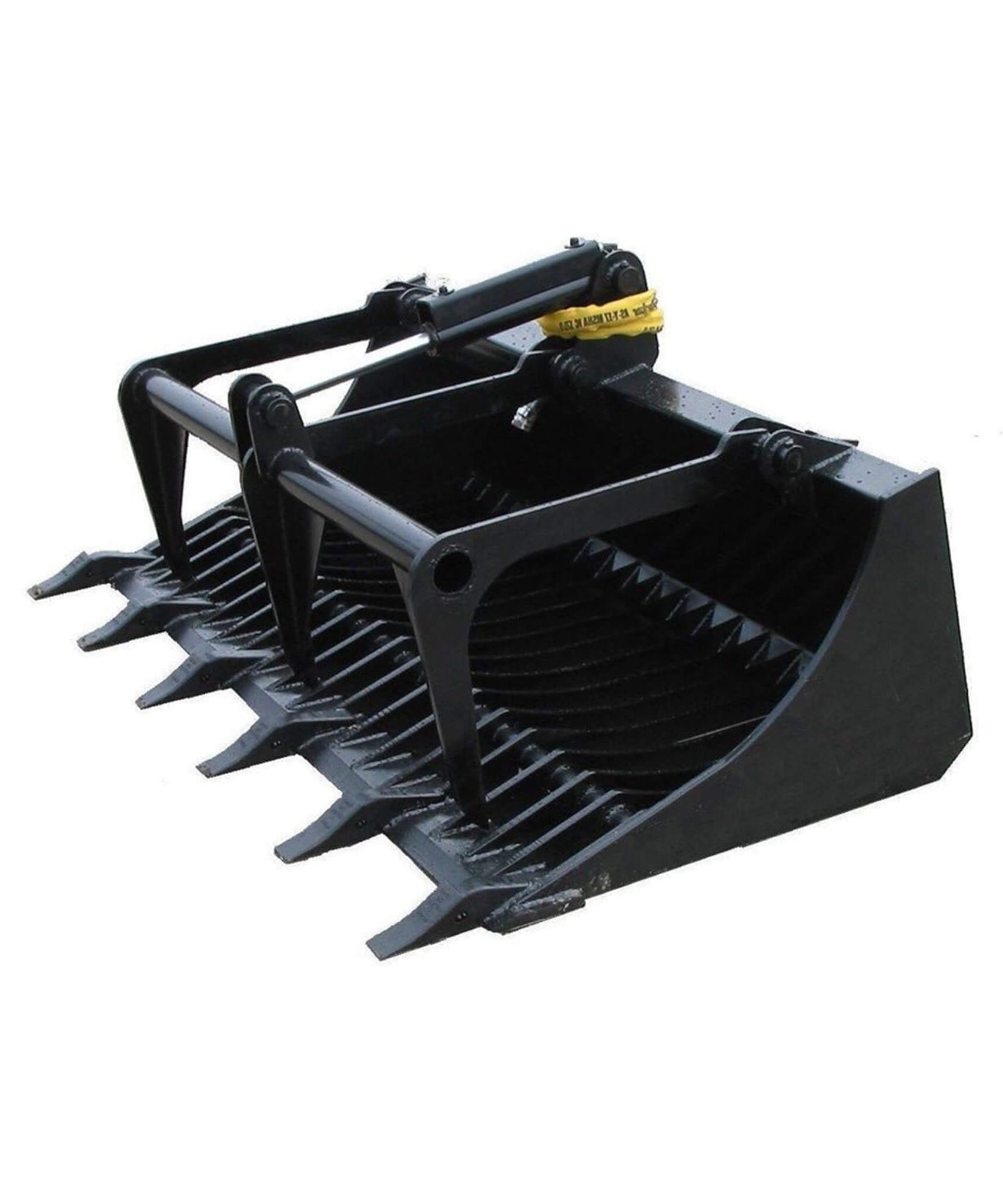 Heavy-Duty 66-Inch Rock Grapple Bucket Tractor Attachment With Tongs (SAK41697)