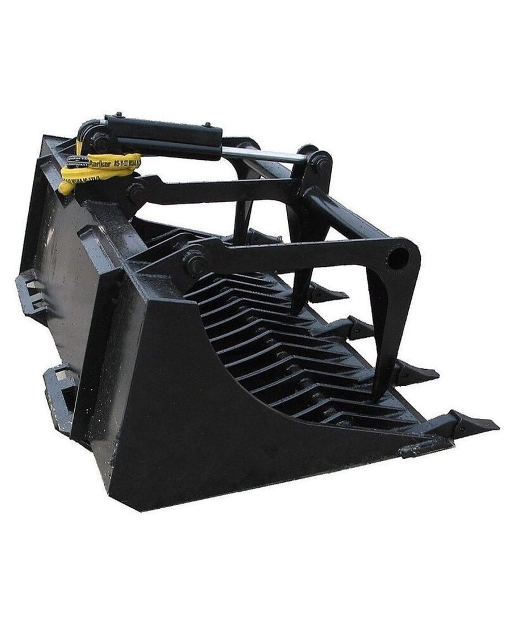 Heavy-Duty 66-Inch Rock Grapple Bucket Tractor Attachment With Tongs (SAK41697)