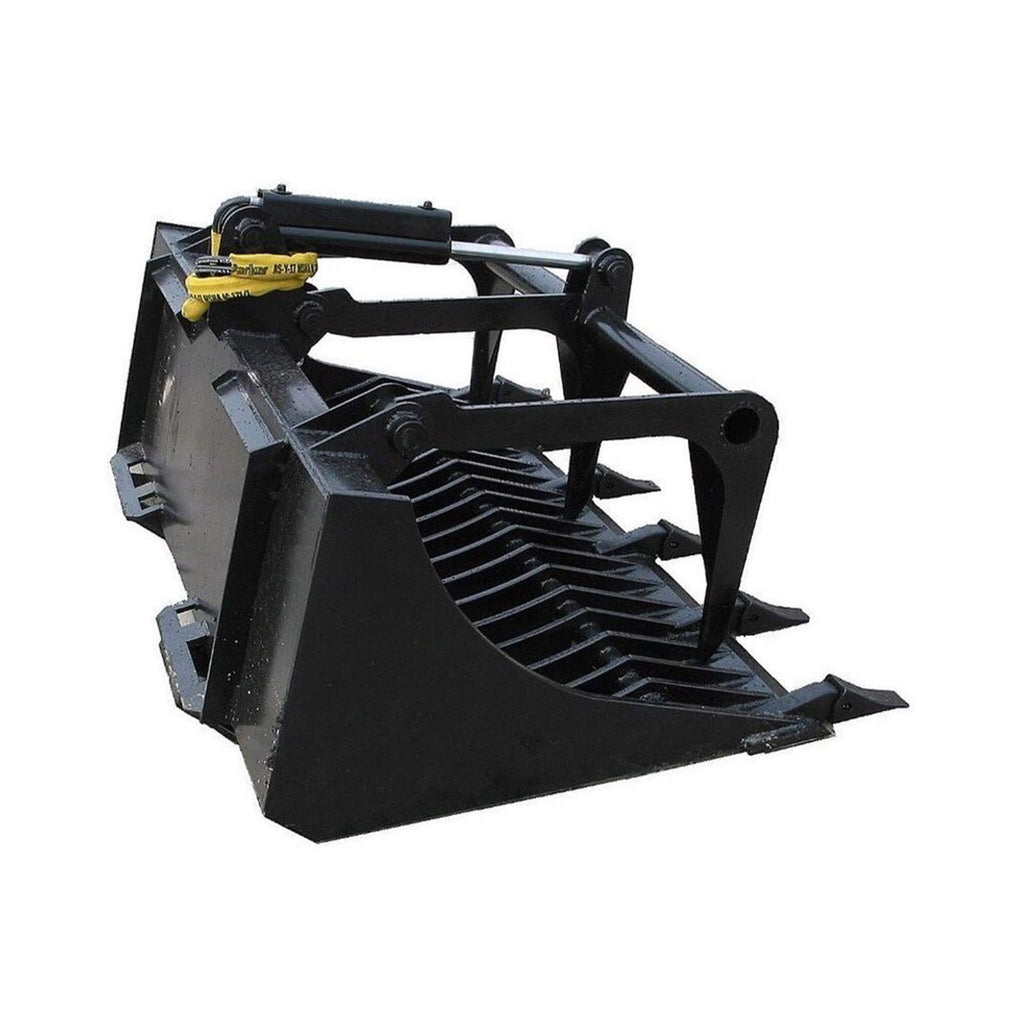 Heavy-Duty 66-Inch Rock Grapple Bucket Tractor Attachment With Tongs (SAK41697)
