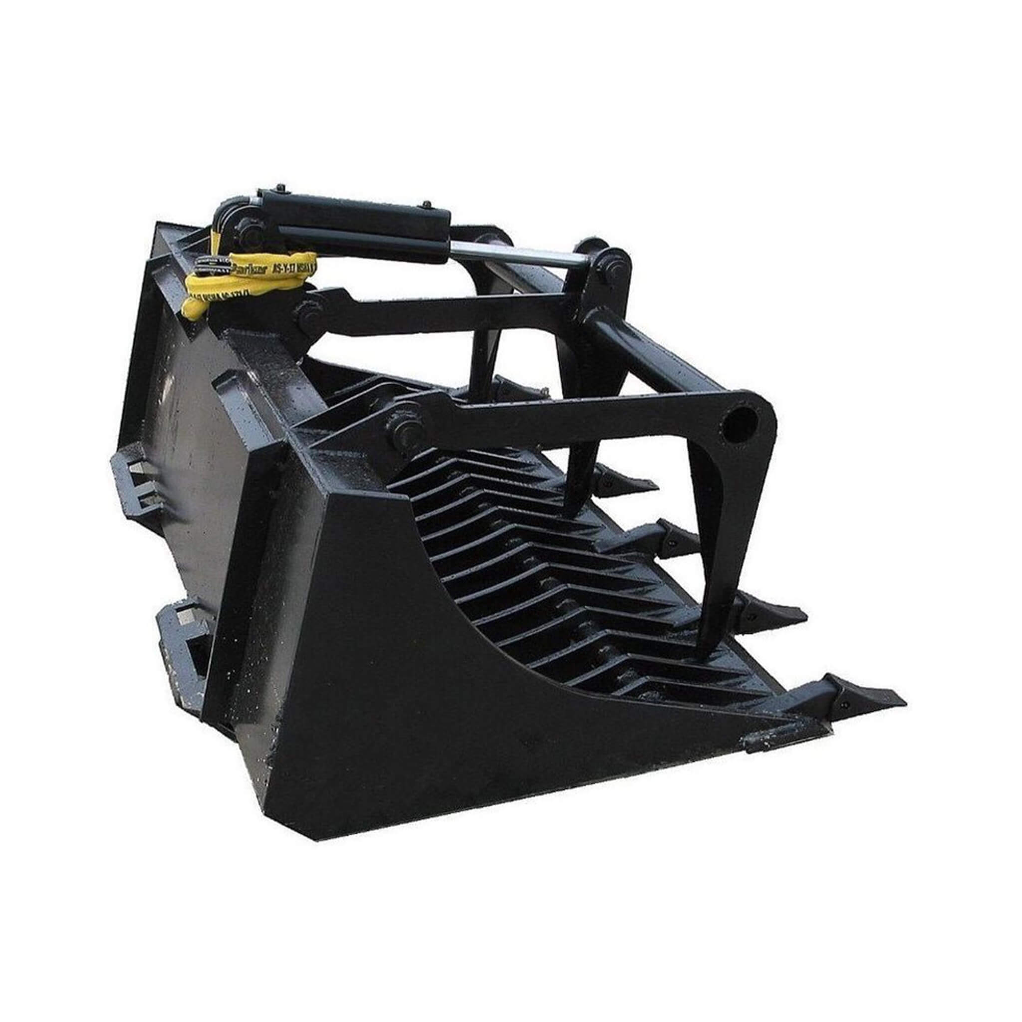 Heavy-Duty 66-Inch Rock Grapple Bucket Tractor Attachment With Tongs (SAK41697)