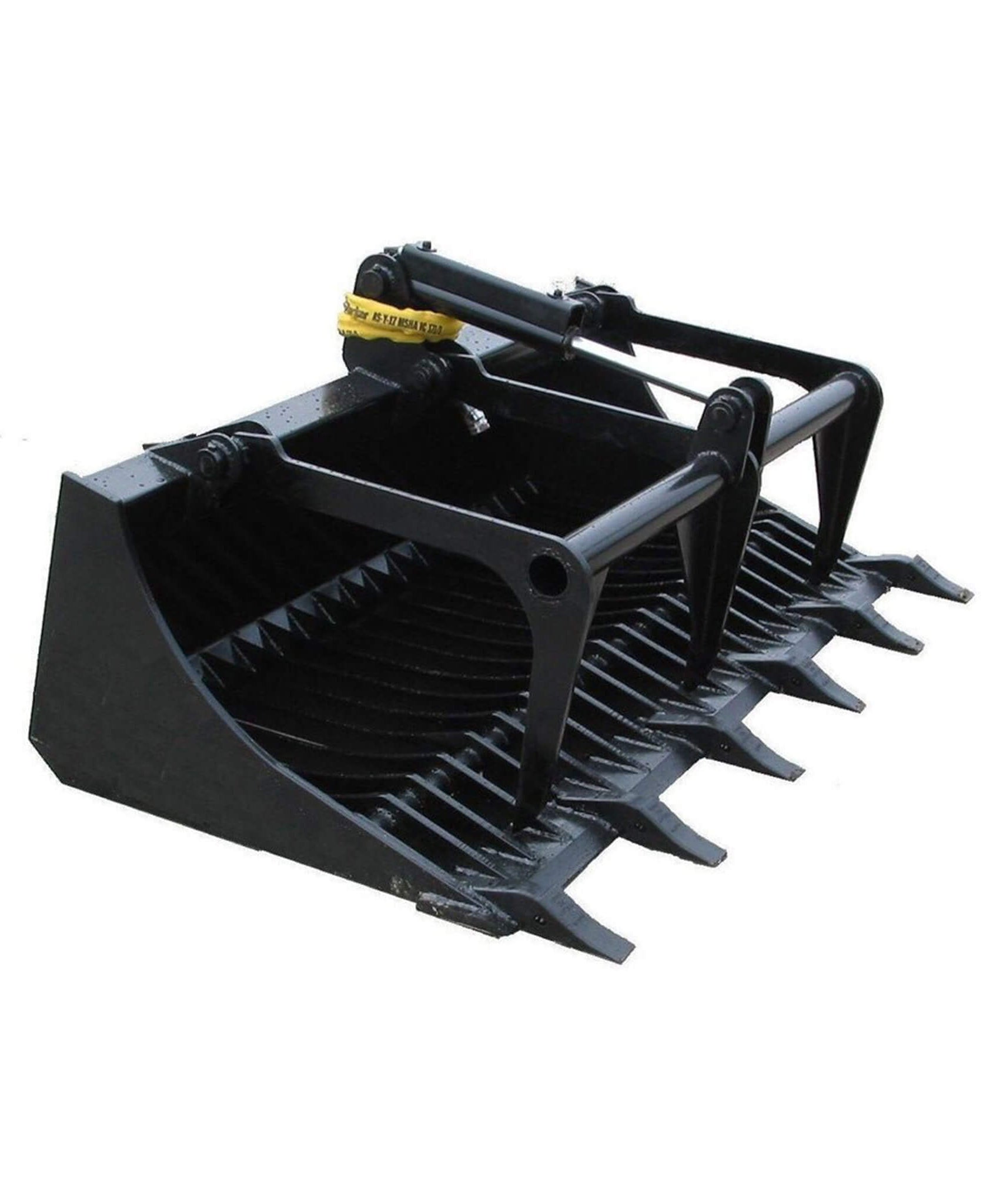 Heavy-Duty 66-Inch Rock Grapple Bucket Tractor Attachment With Tongs (SAK41697)
