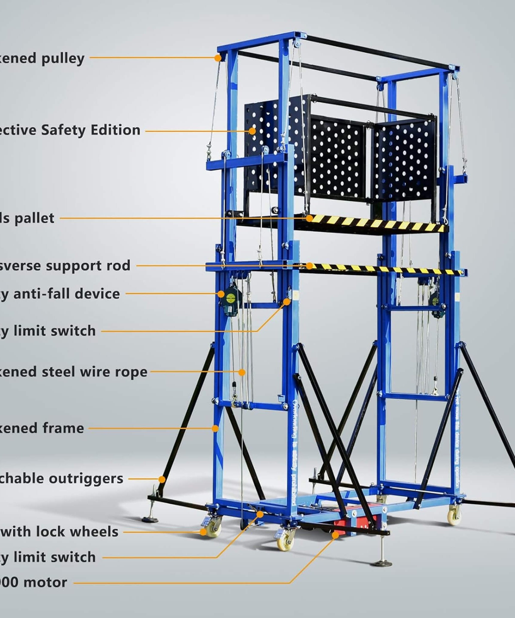 Heavy-Duty 660-Pound Load Electric Scaffolding Lift Platform (SAK39164)