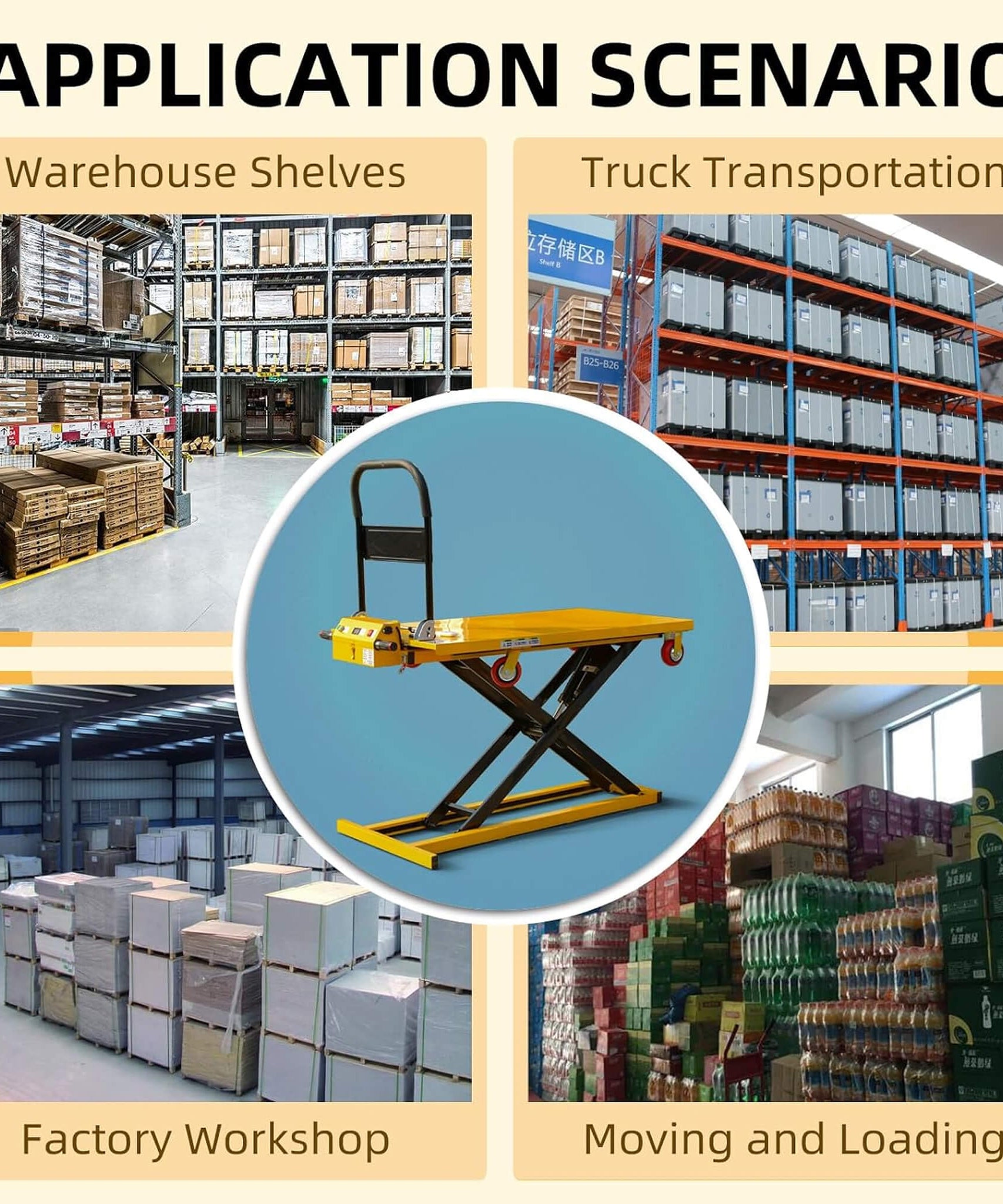 Heavy-Duty 660LBS Portable Electric Lift Table Handcart (SAK84613)