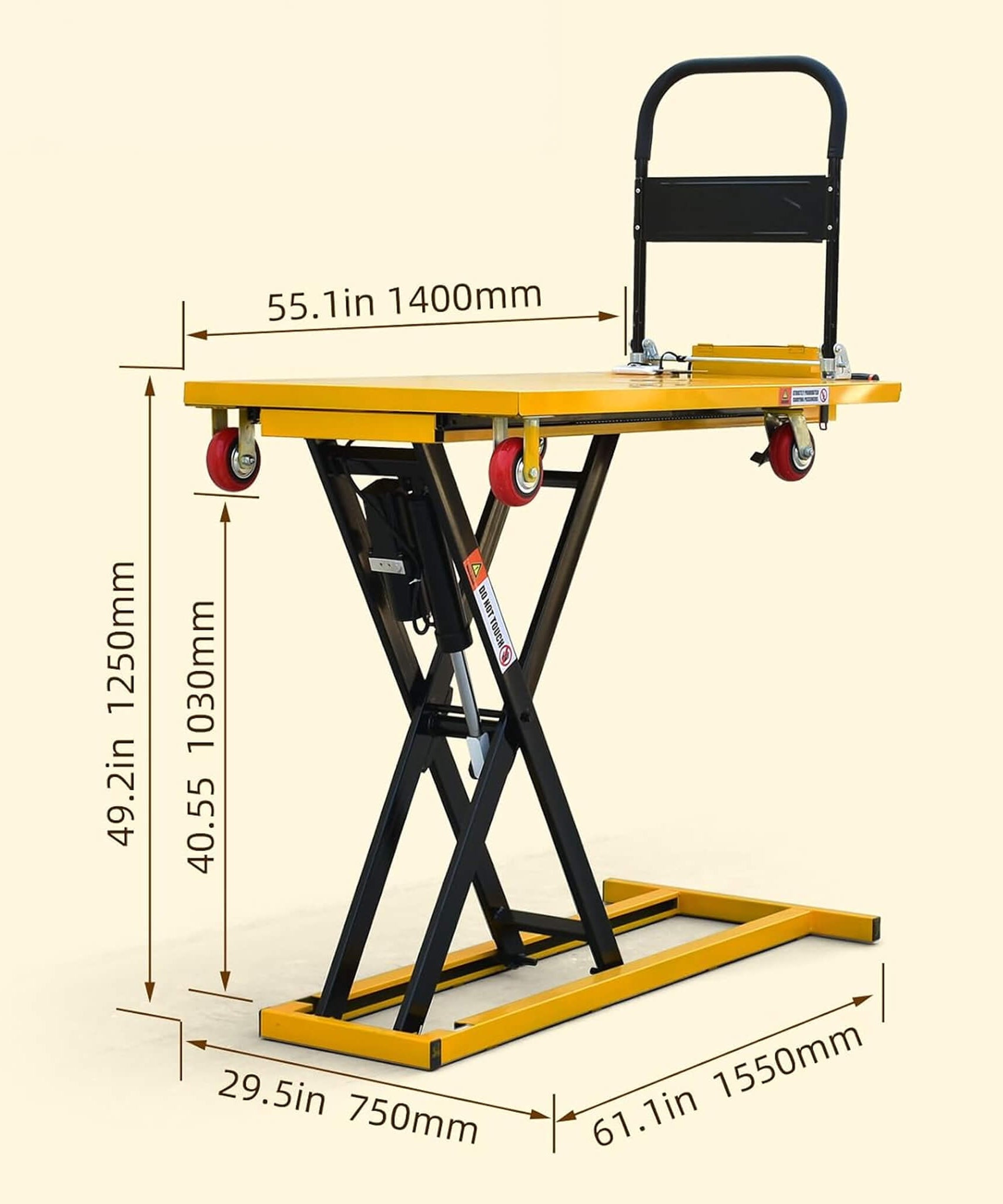 Heavy-Duty 660LBS Portable Electric Lift Table Handcart (SAK84613)