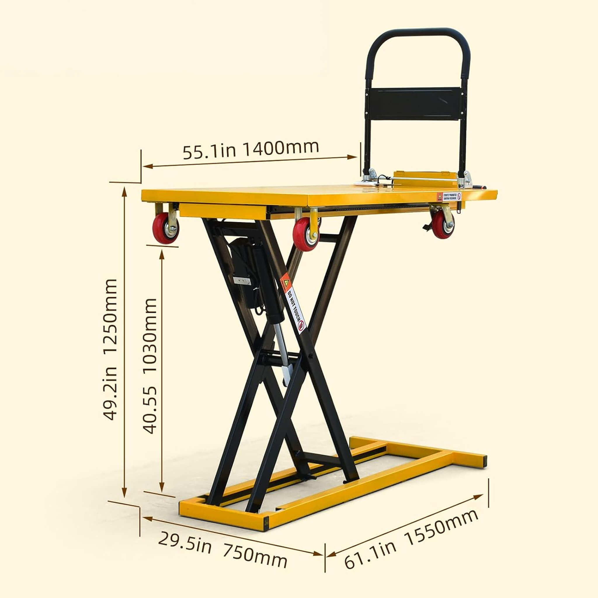 Heavy-Duty 660LBS Portable Electric Lift Table Handcart (SAK84613)