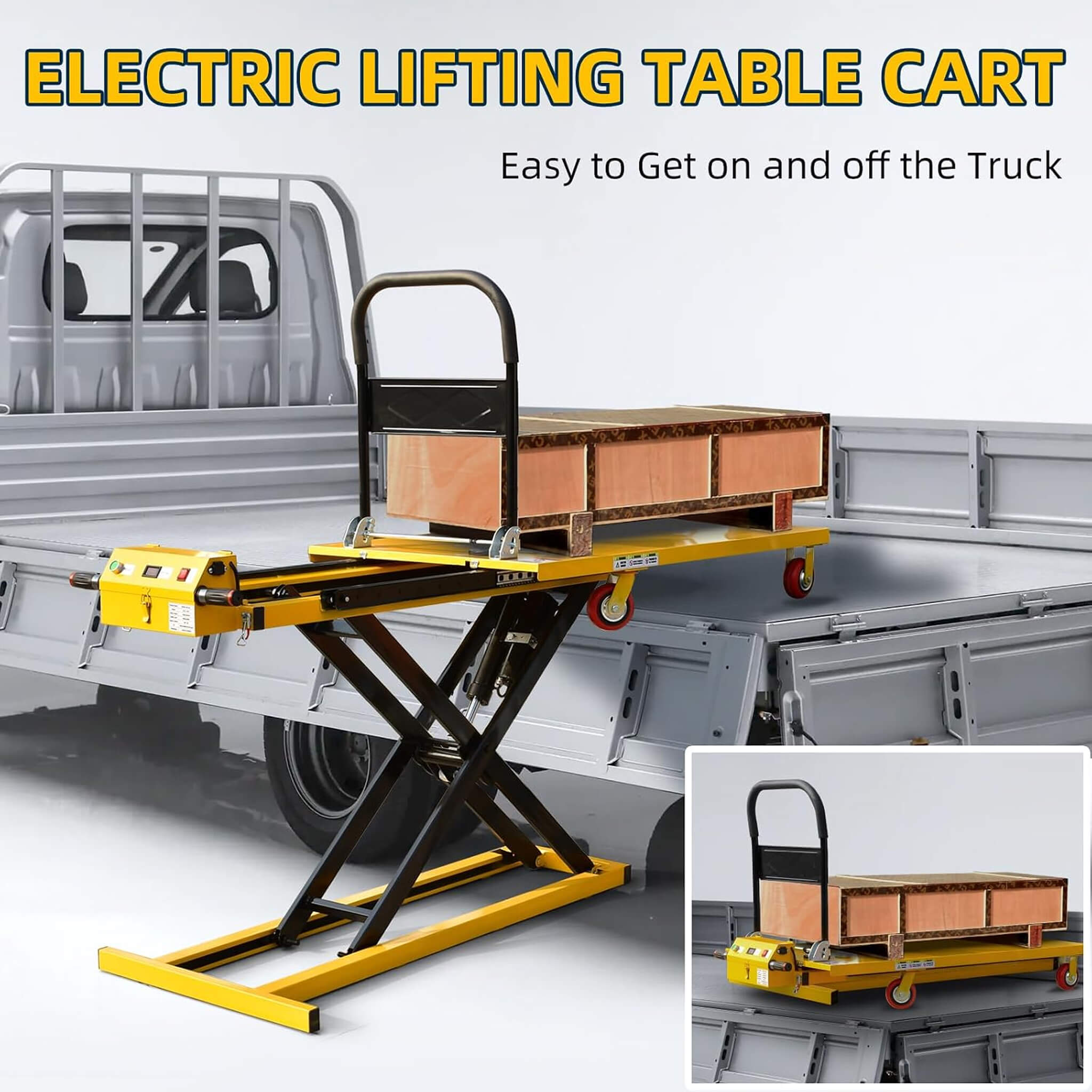 Heavy-Duty 660LBS Portable Electric Lift Table Handcart (SAK84613)