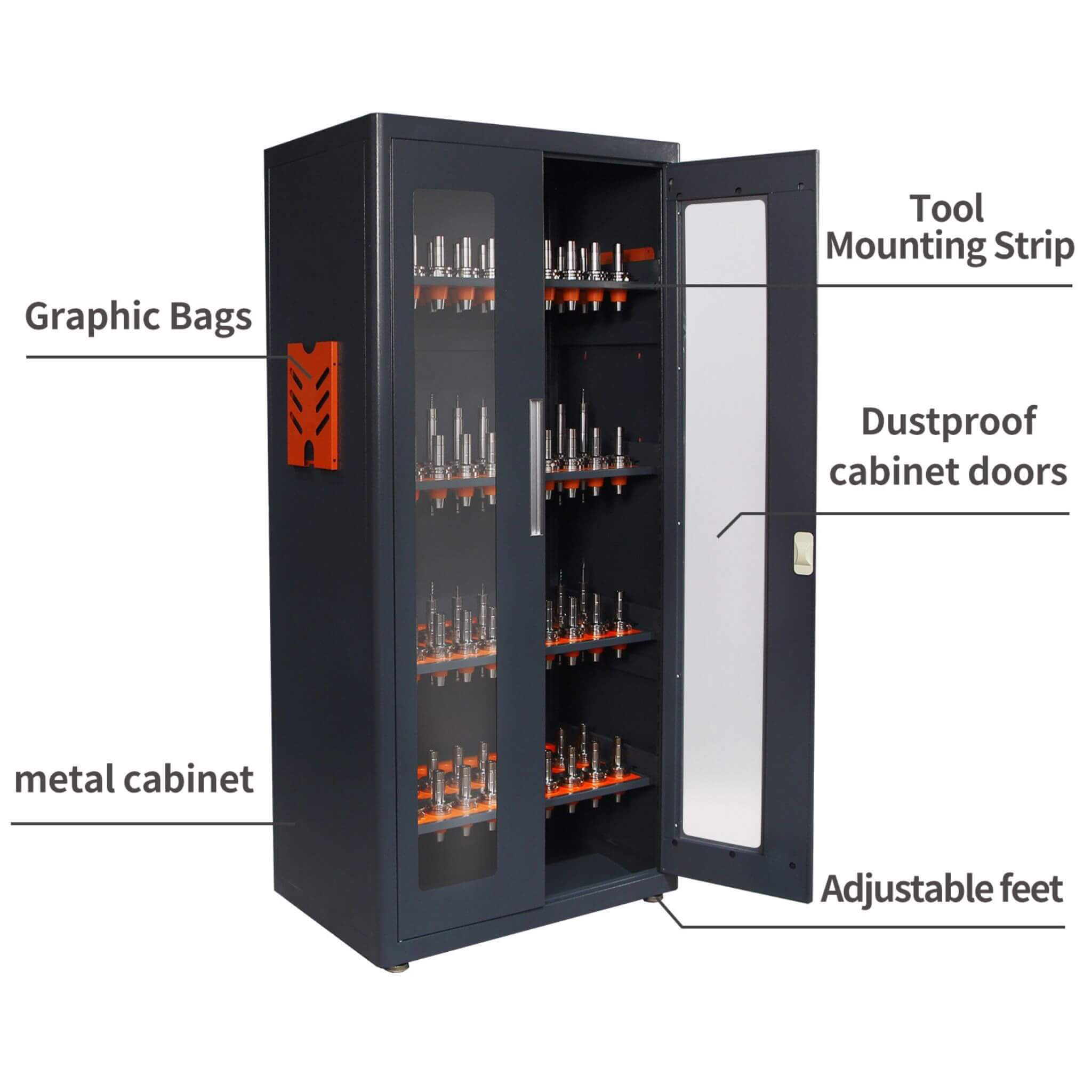 Heavy-Duty 72-Inch CNC Tool Cabinet For Garages, Workshops, And Repair Shops (SAK38240)