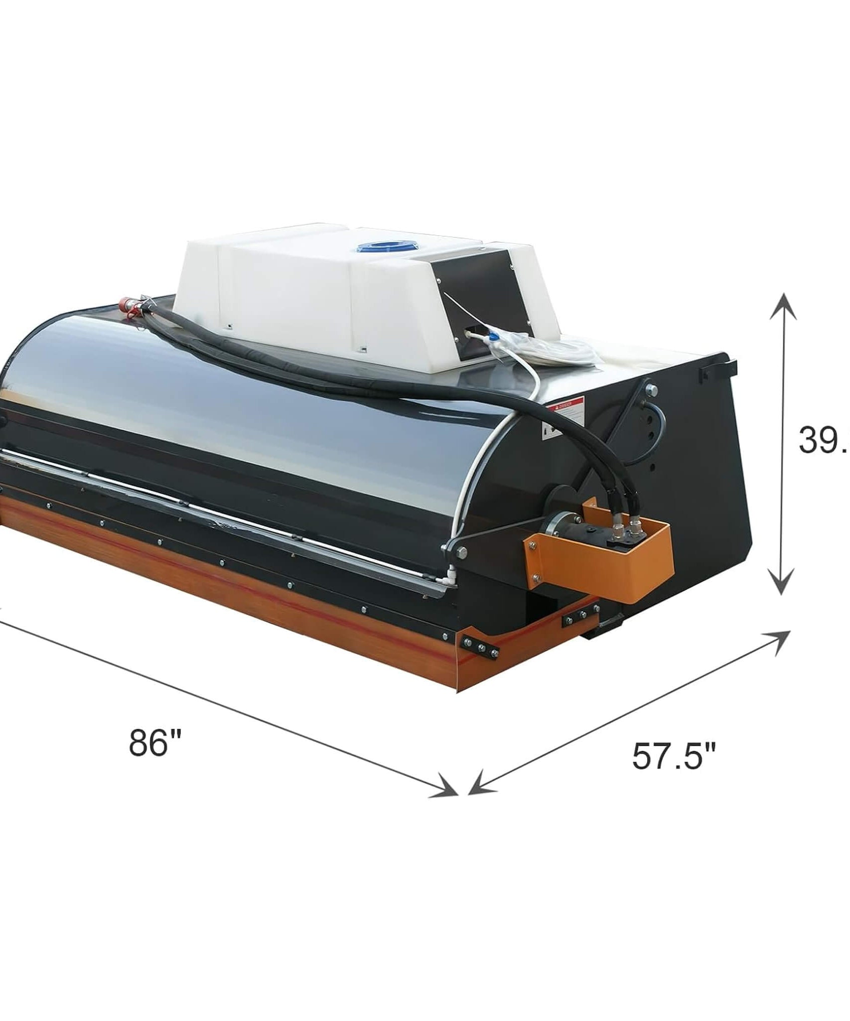 Heavy-Duty 72-Inch Hydraulic Drive Broom Sweeper Skid Steer Attachment With Water Tank (SAK80614)