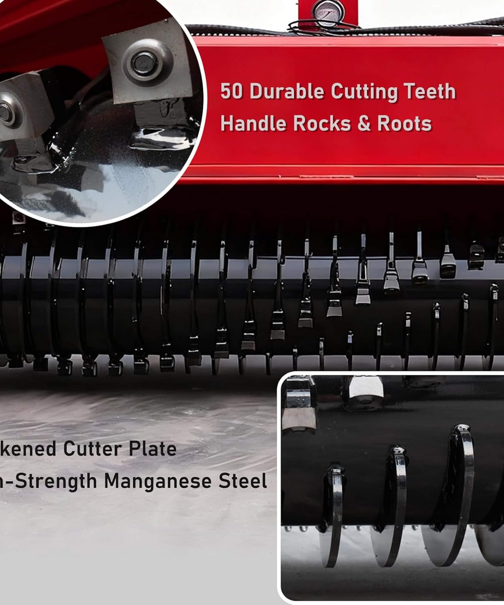 Heavy-Duty 72-Inch Hydraulic Forestry Mulcher Skid Steer Loader Attachment (SAK39168)