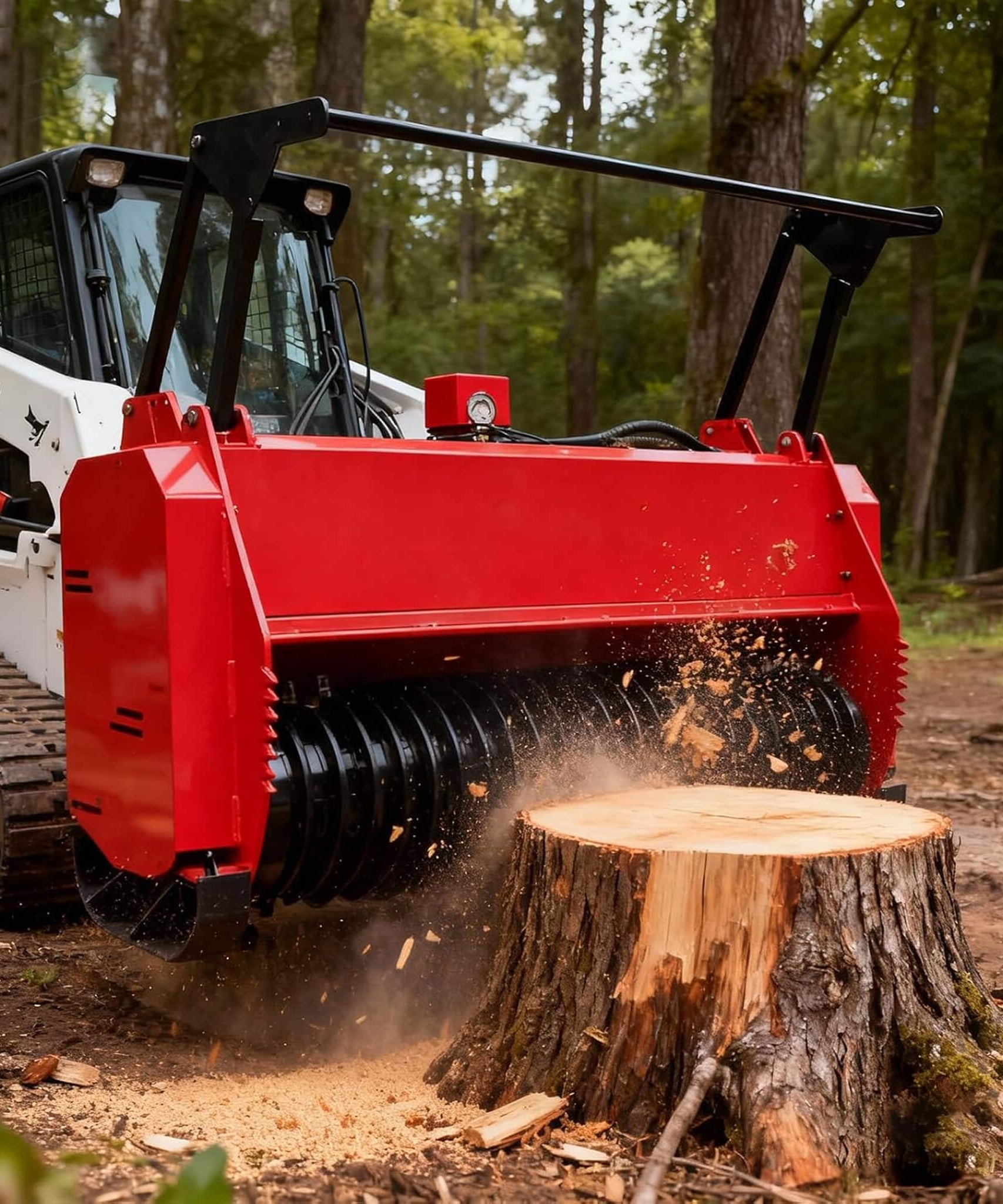 Heavy-Duty 72-Inch Hydraulic Forestry Mulcher Skid Steer Loader Attachment (SAK39168)