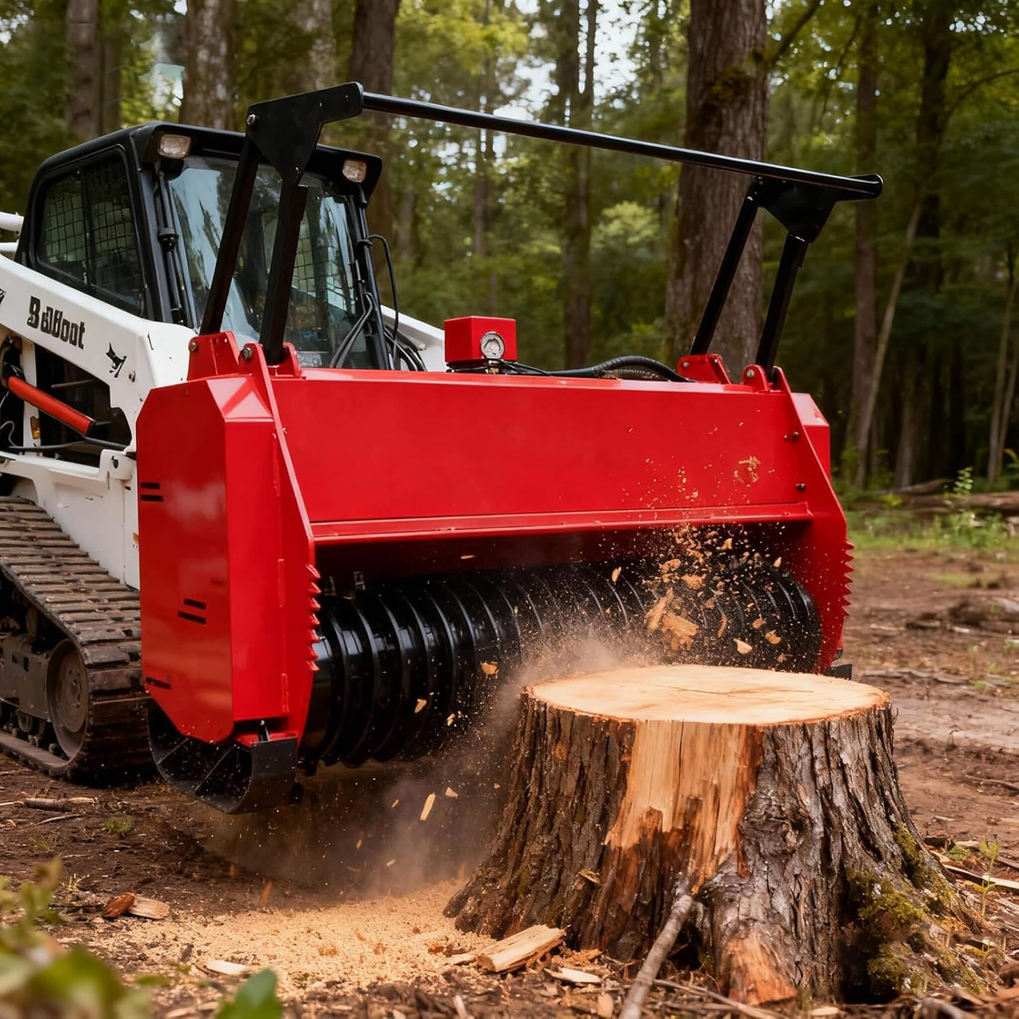 Heavy-Duty 72-Inch Hydraulic Forestry Mulcher Skid Steer Loader Attachment (SAK39168)