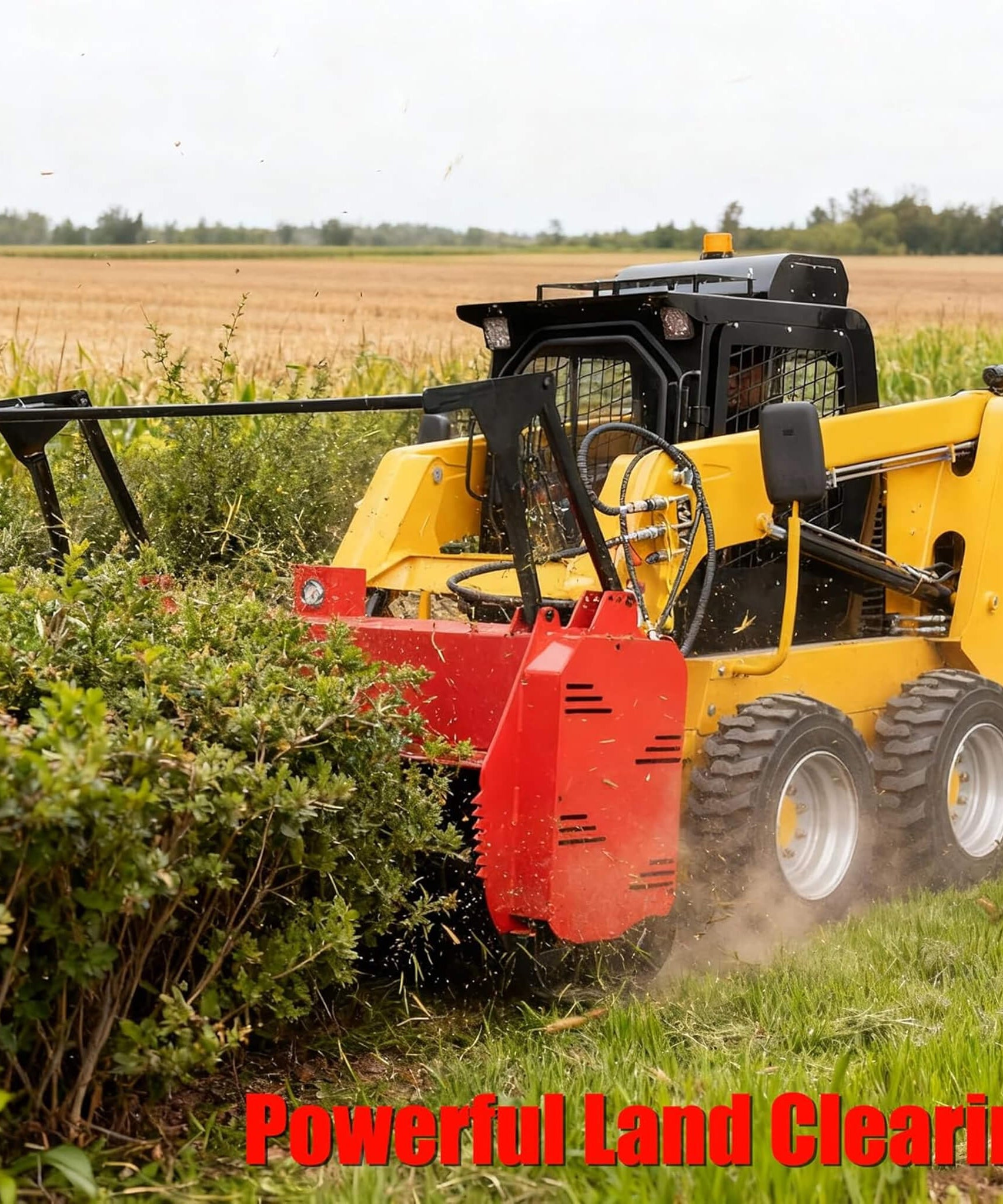 Heavy-Duty 72-Inch Hydraulic Forestry Mulcher Skid Steer Loader Attachment (SAK39168)