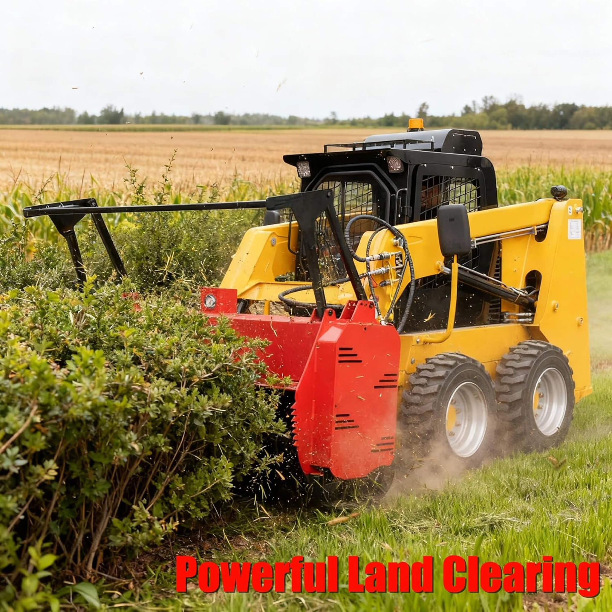 Heavy-Duty 72-Inch Hydraulic Forestry Mulcher Skid Steer Loader Attachment (SAK39168)