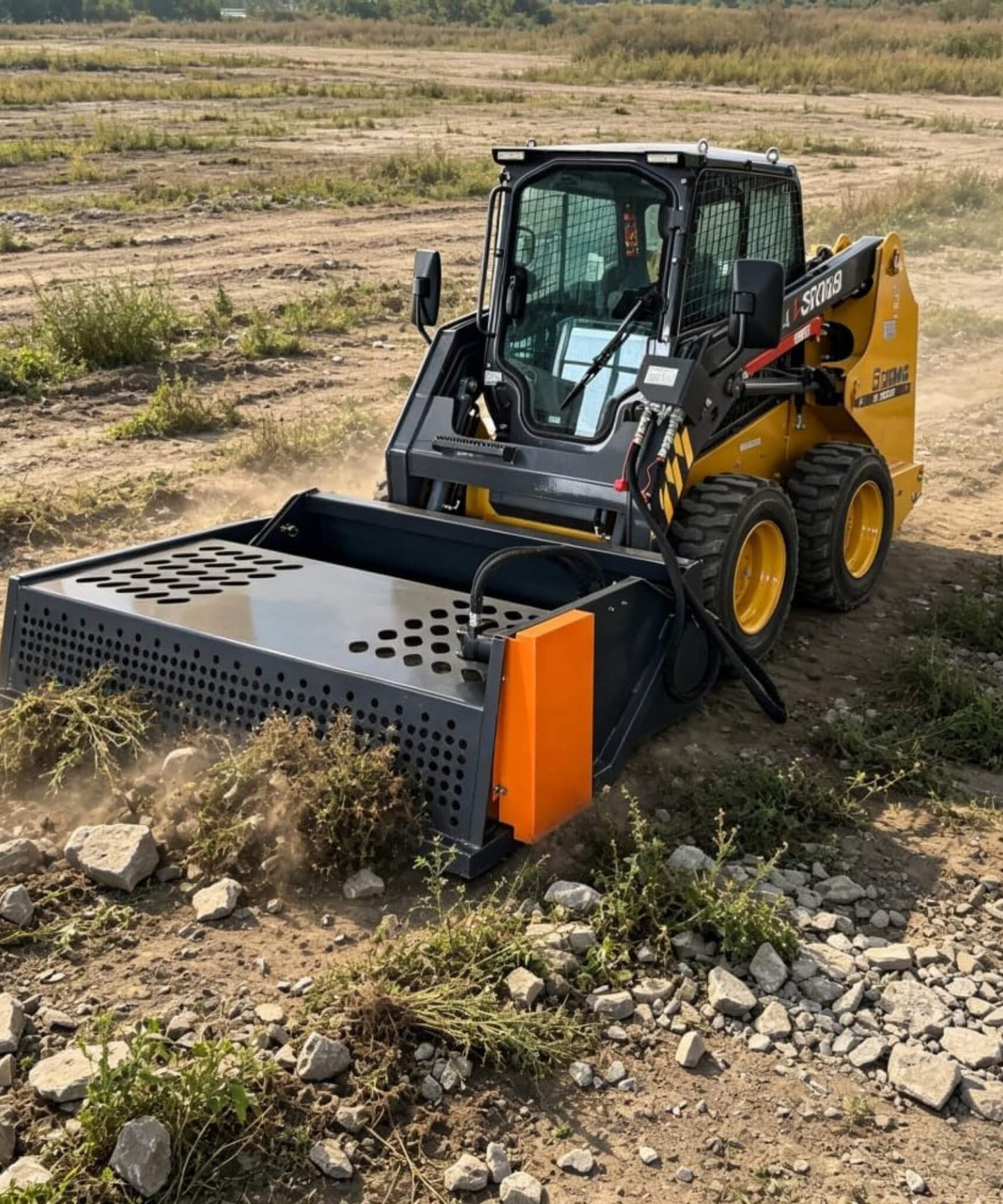 Heavy-Duty 72-Inch Landscape Rake Skid Steer Attachment (SAK83614)
