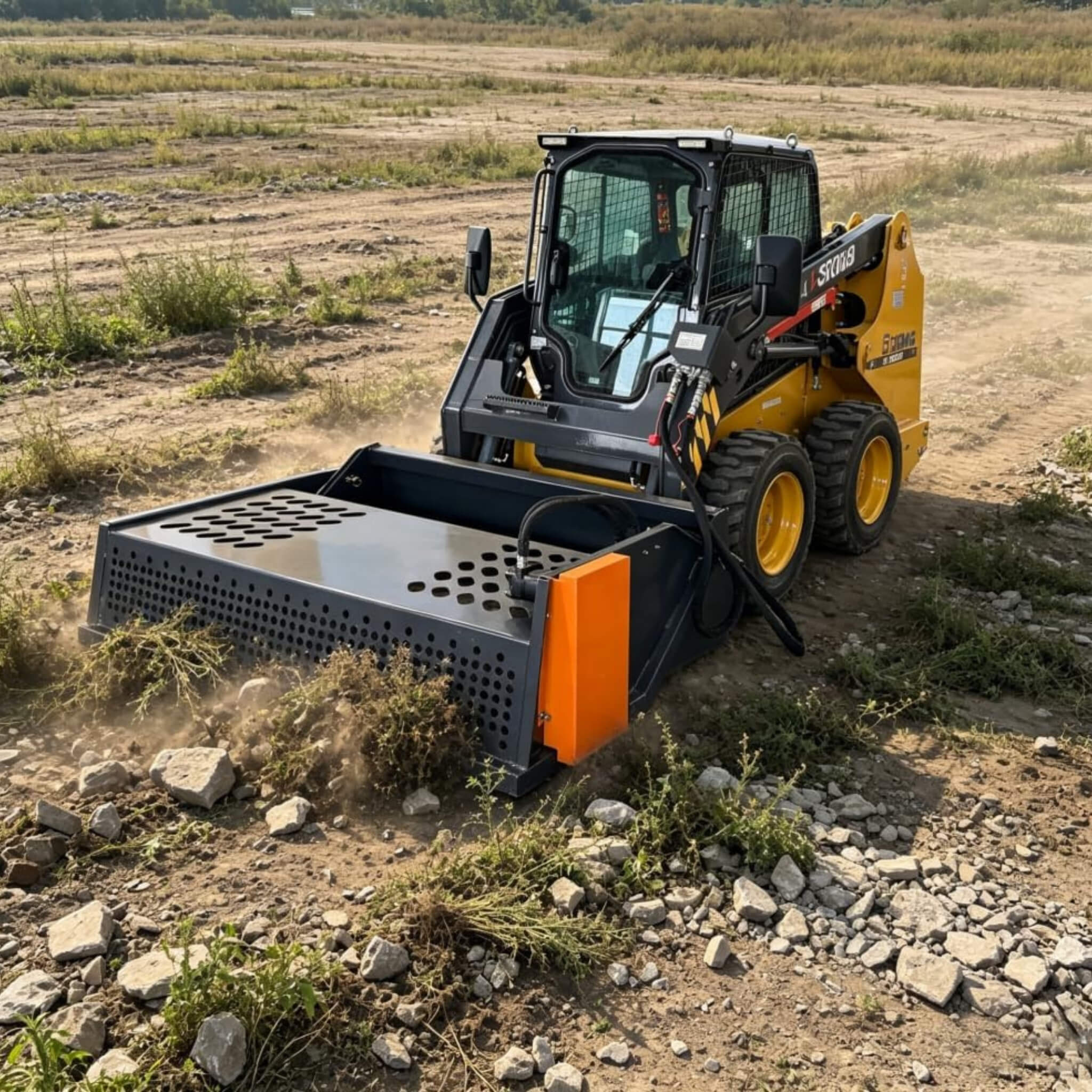Heavy-Duty 72-Inch Landscape Rake Skid Steer Attachment (SAK83614)