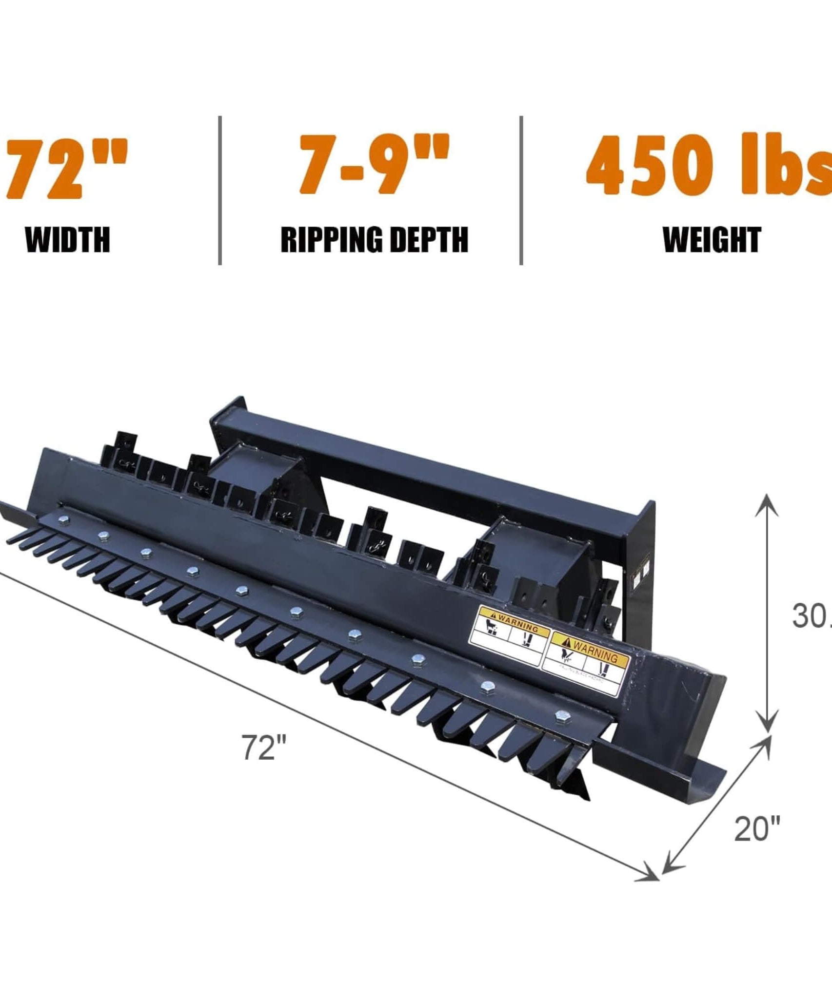 Heavy-Duty 72-Inch Leveler Ripper Scarifier Skid Steer Attachment (SAK25794)