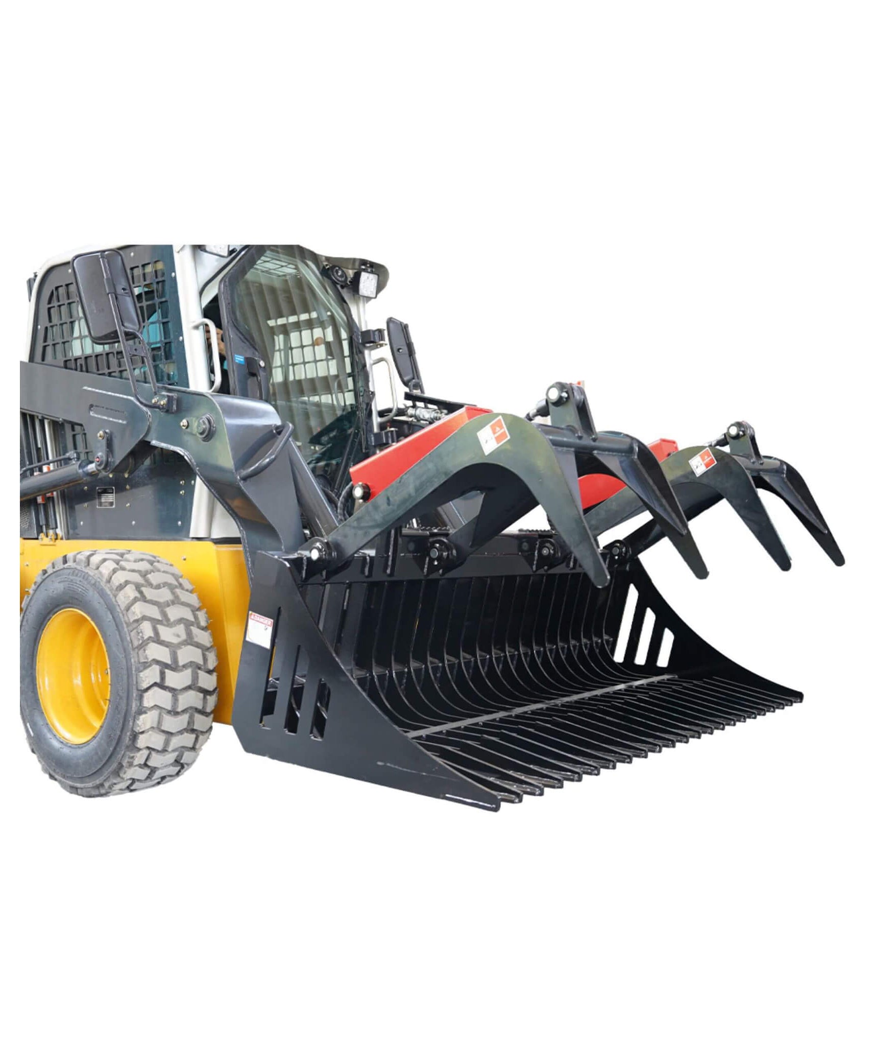 Heavy-Duty 72-Inch Rock Grapple Bucket Skid Steer Attachment With Quick Attach (SAK85019)