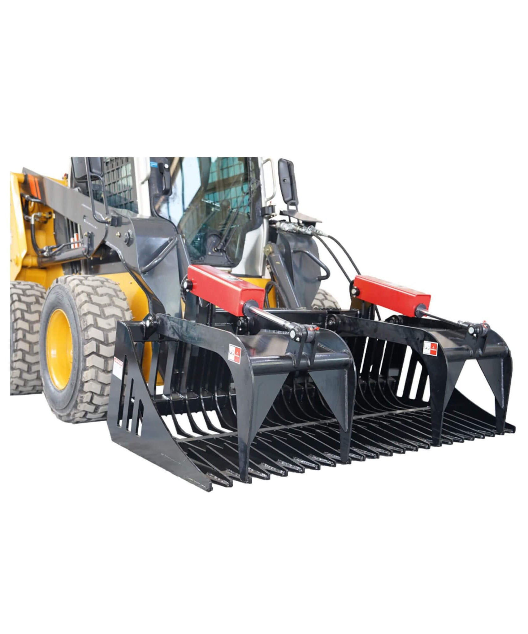 Heavy-Duty 72-Inch Rock Grapple Bucket Skid Steer Attachment With Quick Attach (SAK85019)