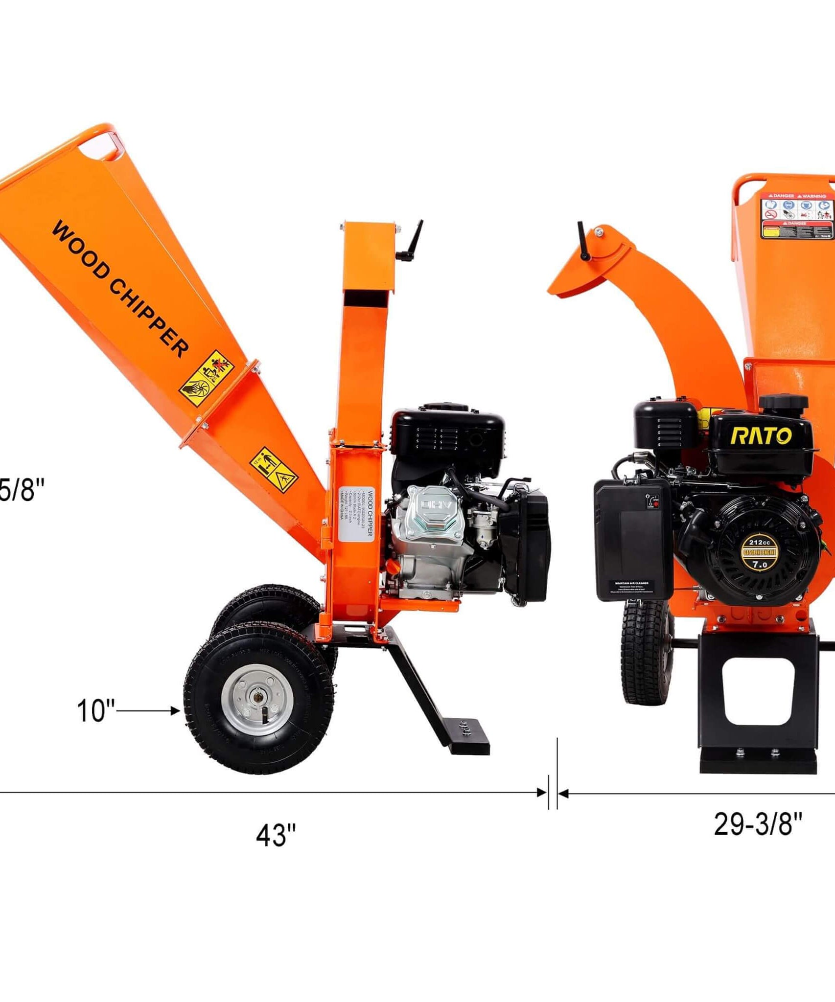 Heavy-Duty 7HP 212CC Gas Wood Chipper Shredder Mulcher (SAK59184)