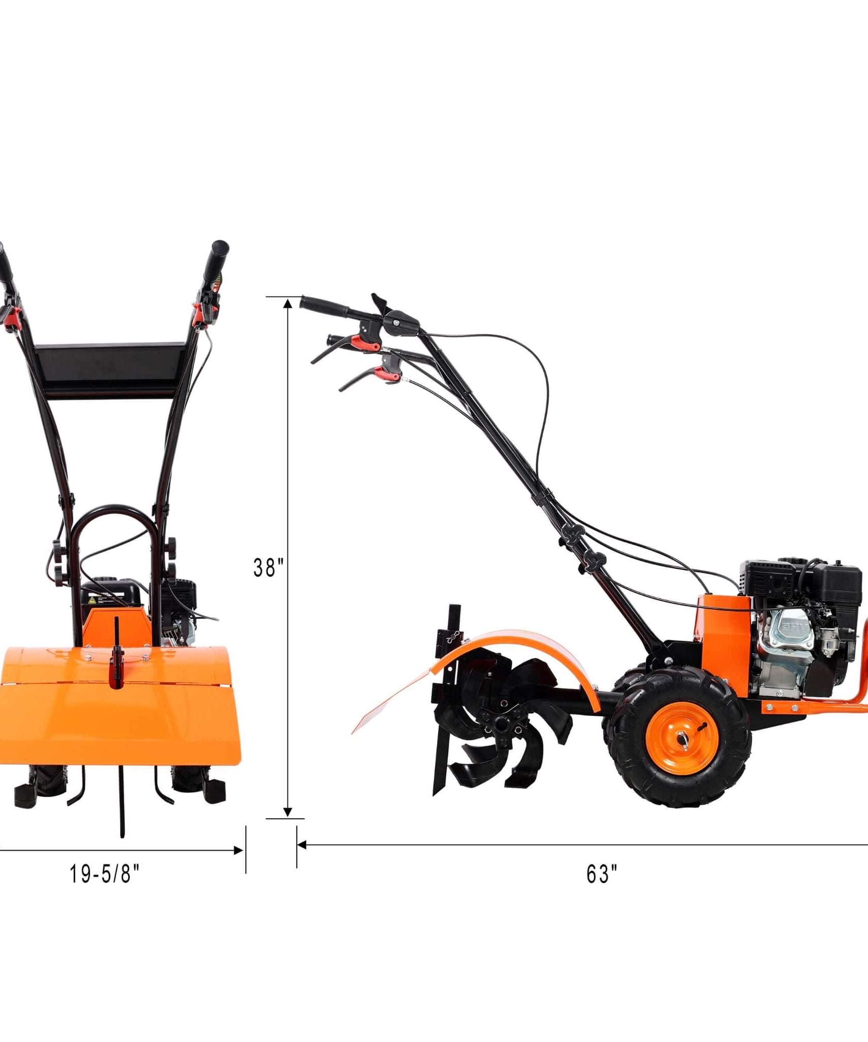 Heavy-Duty 7HP 212CC 20-Inch Rear Tine Power Tiller Gas Engine Garden Cultivator (SAK83179)