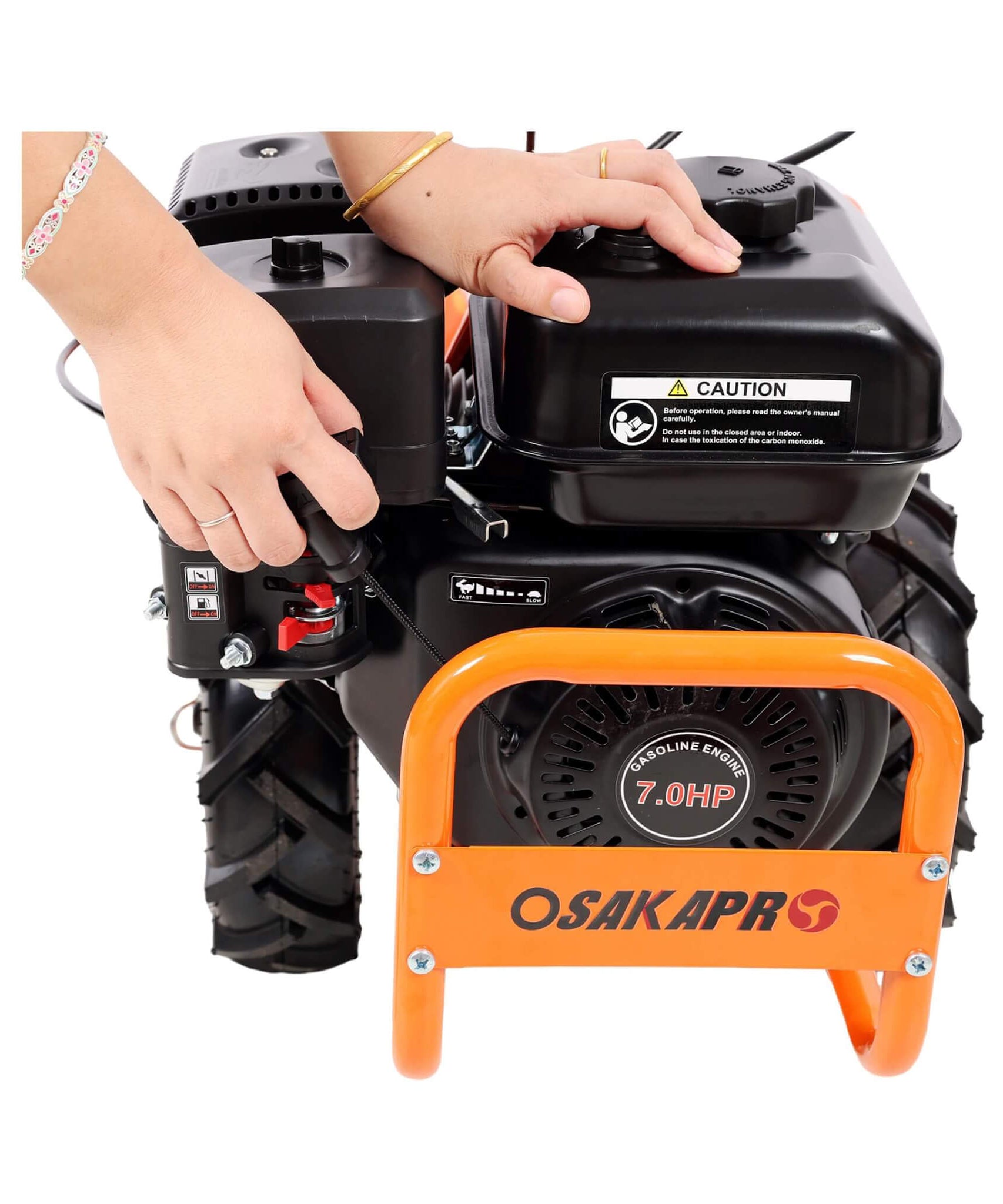 Heavy-Duty 7HP 212CC 20-Inch Rear Tine Power Tiller Gas Engine Garden Cultivator (SAK83179)
