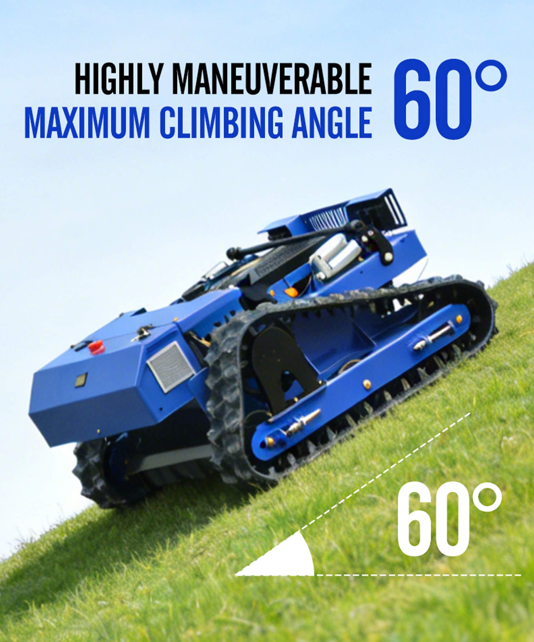 Heavy-Duty 7HP Commercial Remote-Controlled Tracked Gasoline Lawn Mower (SAK94270)