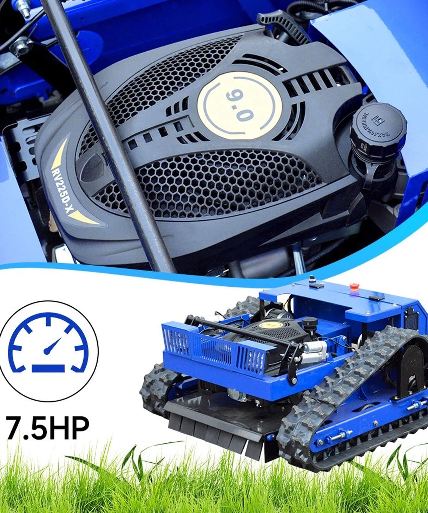 Heavy-Duty 7HP Commercial Remote-Controlled Tracked Gasoline Lawn Mower (SAK94270)