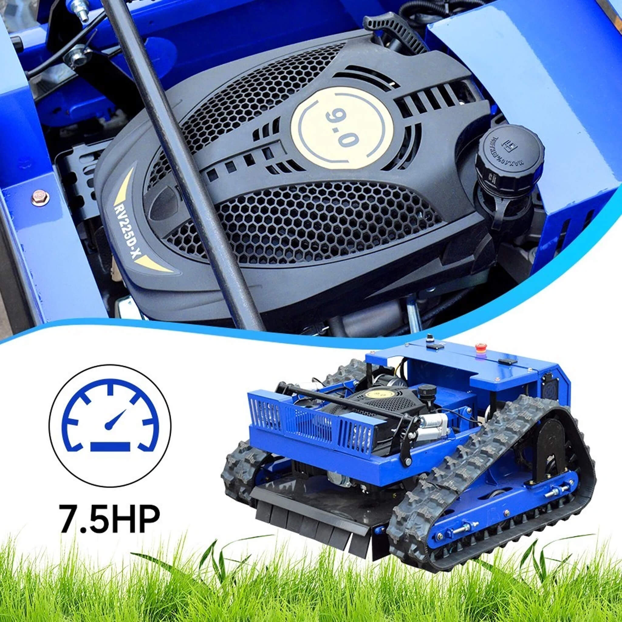 Heavy-Duty 7HP Commercial Remote-Controlled Tracked Gasoline Lawn Mower (SAK94270)
