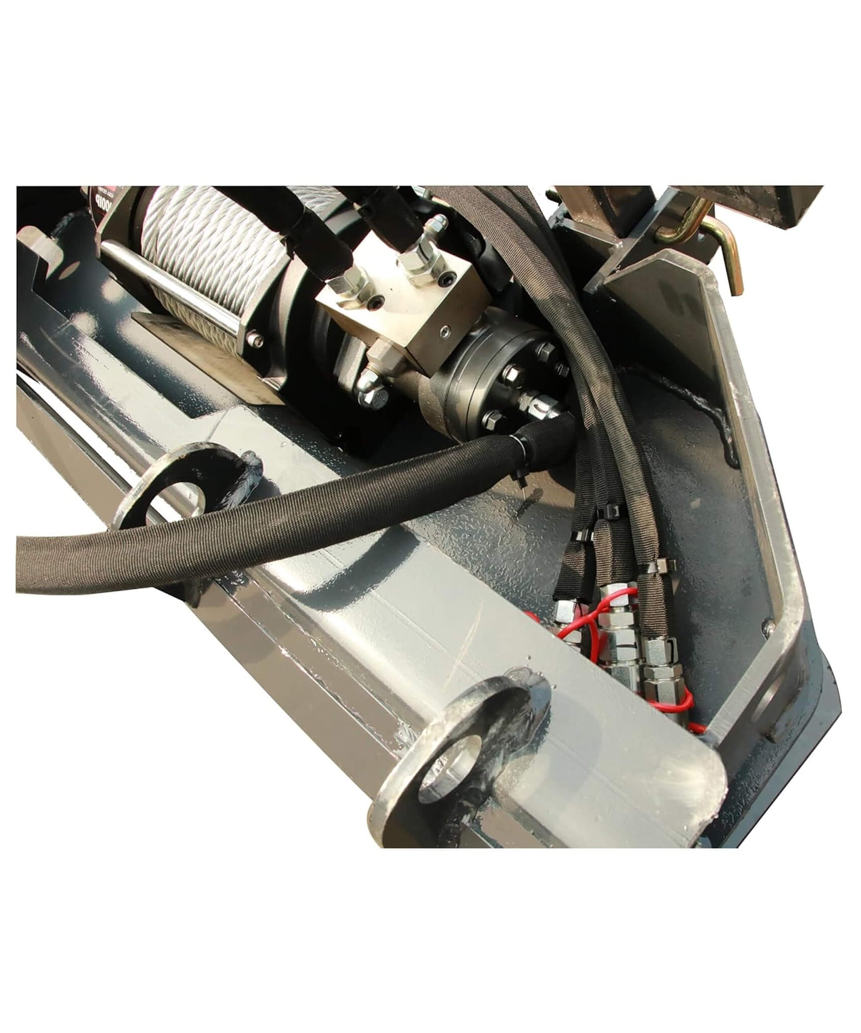 Heavy-Duty 7.5T Forestry Logging Winch Skid Steer Attachment With 100FT Steel Cable (SAK63902)