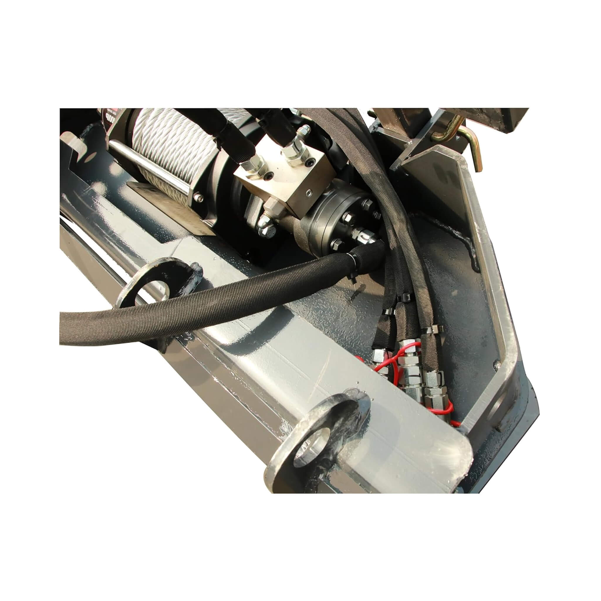 Heavy-Duty 7.5T Forestry Logging Winch Skid Steer Attachment With 100FT Steel Cable (SAK63902)