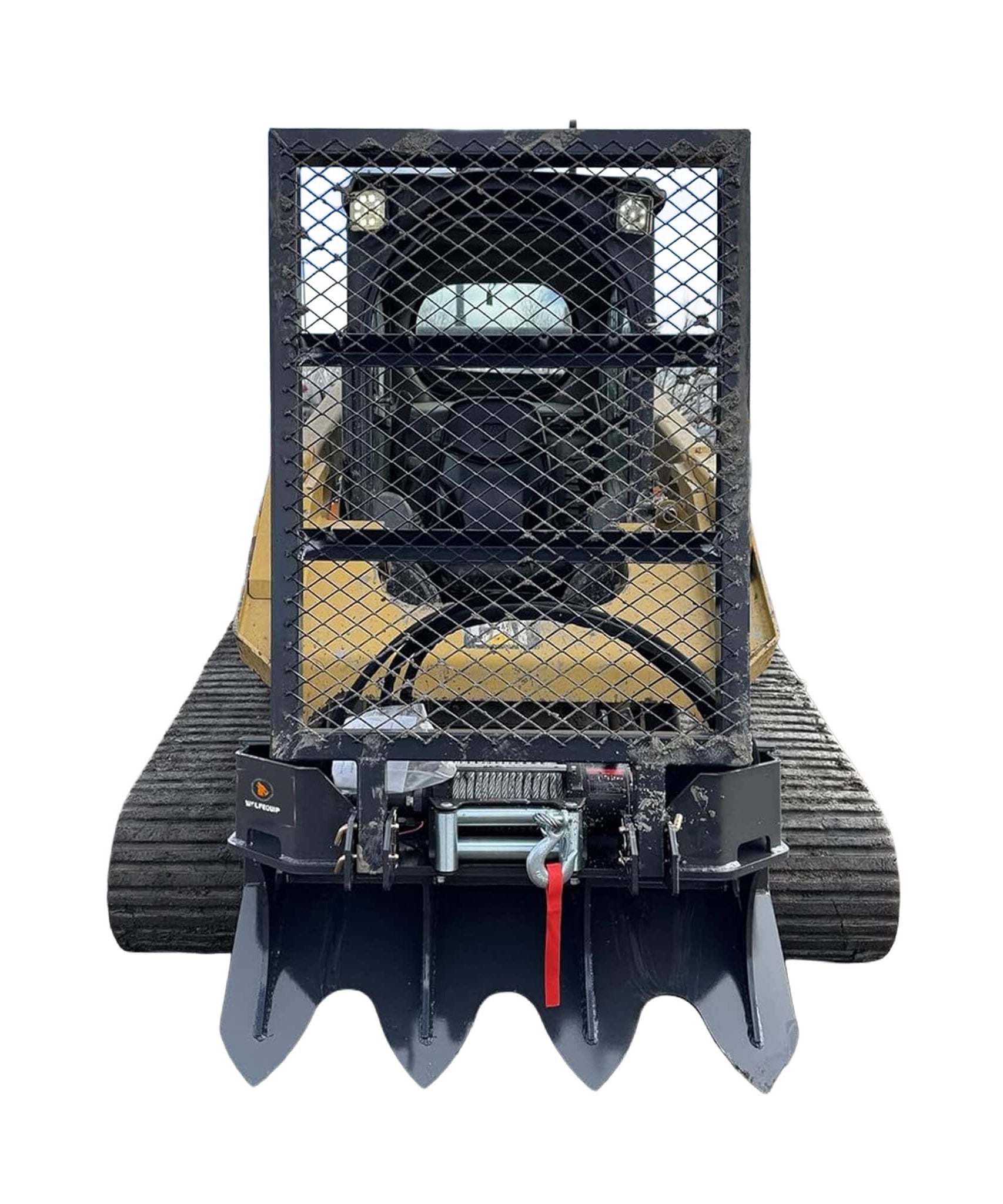 Heavy-Duty 7.5T Forestry Logging Winch Skid Steer Attachment With 100FT Steel Cable (SAK63902)