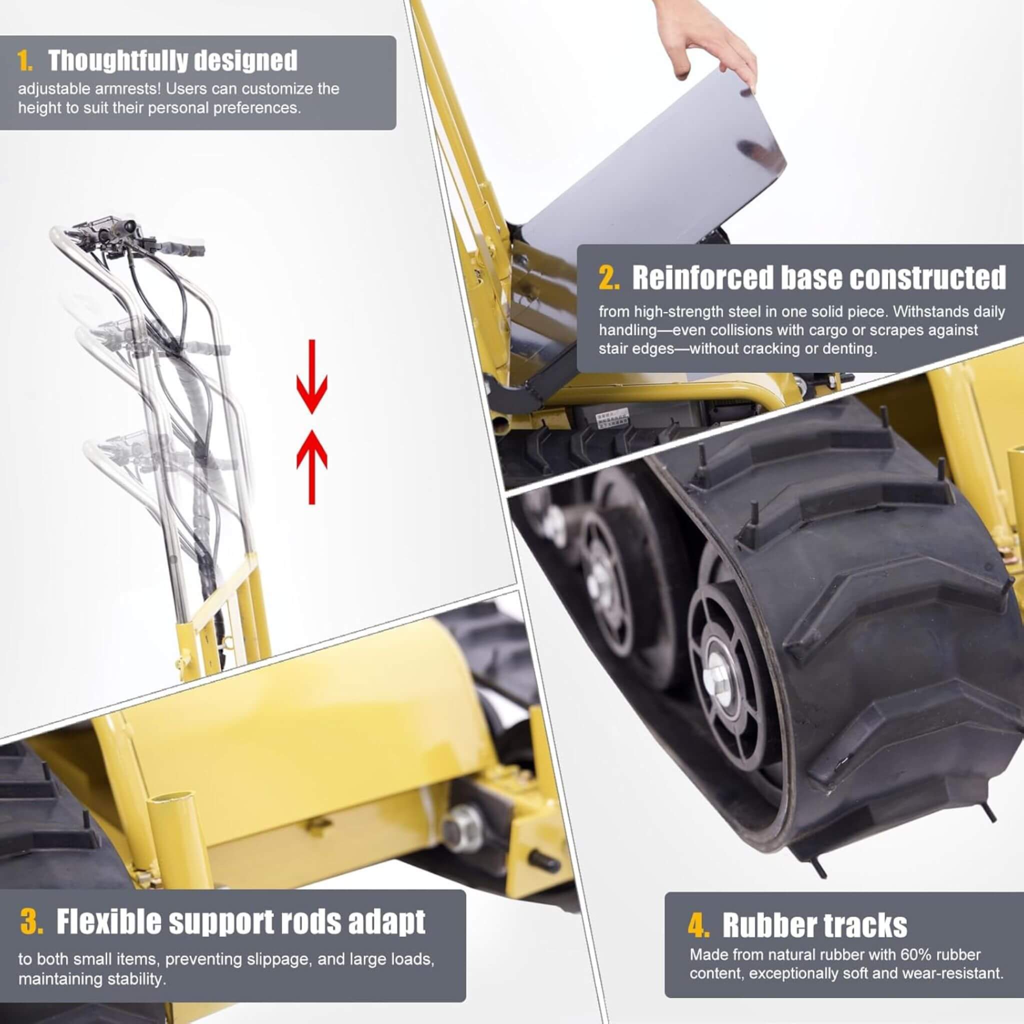 Heavy-Duty 880 LBS Foldable Electric Stair Climbing Dolly Hand Trucks (SAK31497)