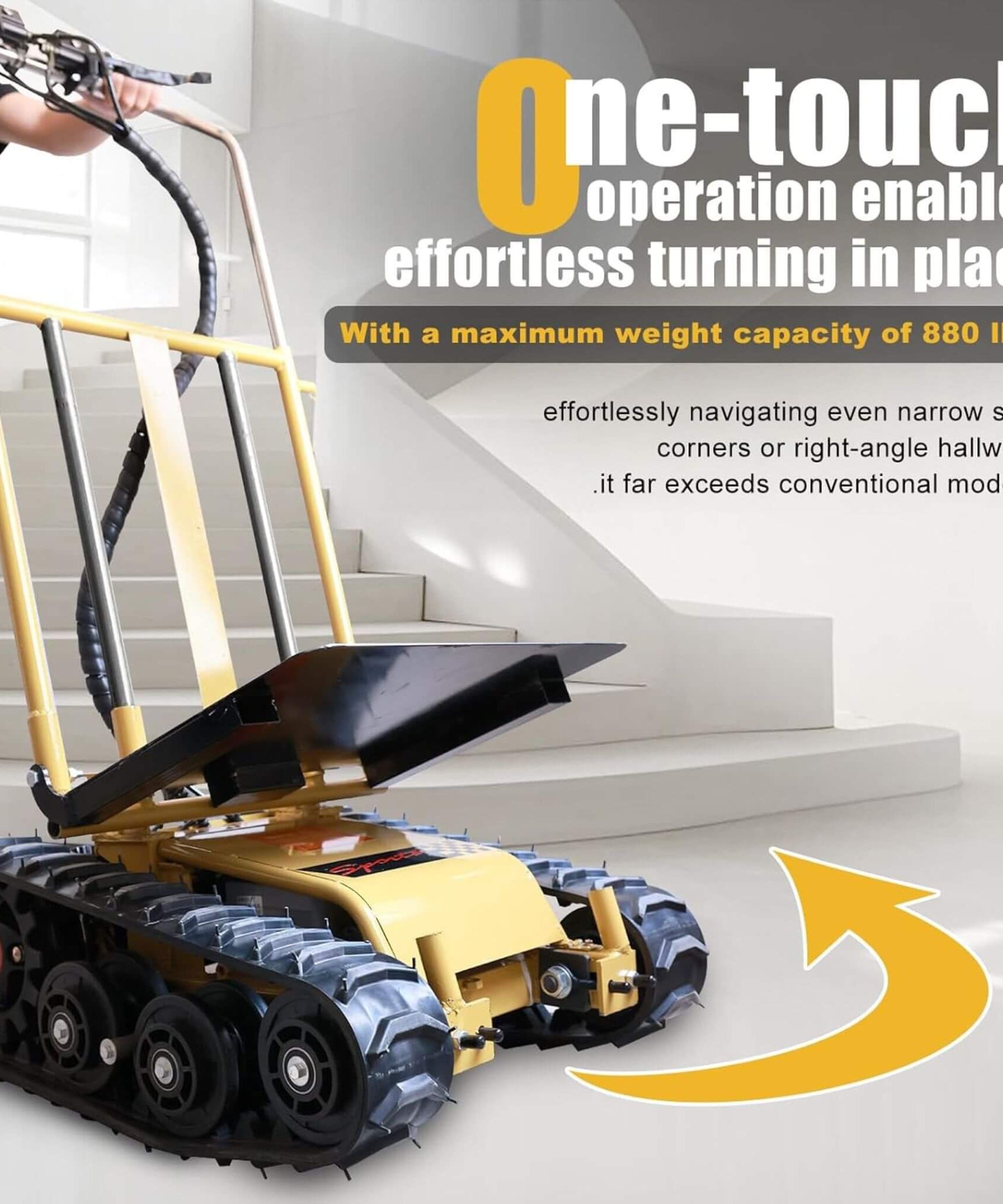 Heavy-Duty 880 LBS Foldable Electric Stair Climbing Dolly Hand Trucks (SAK31497)