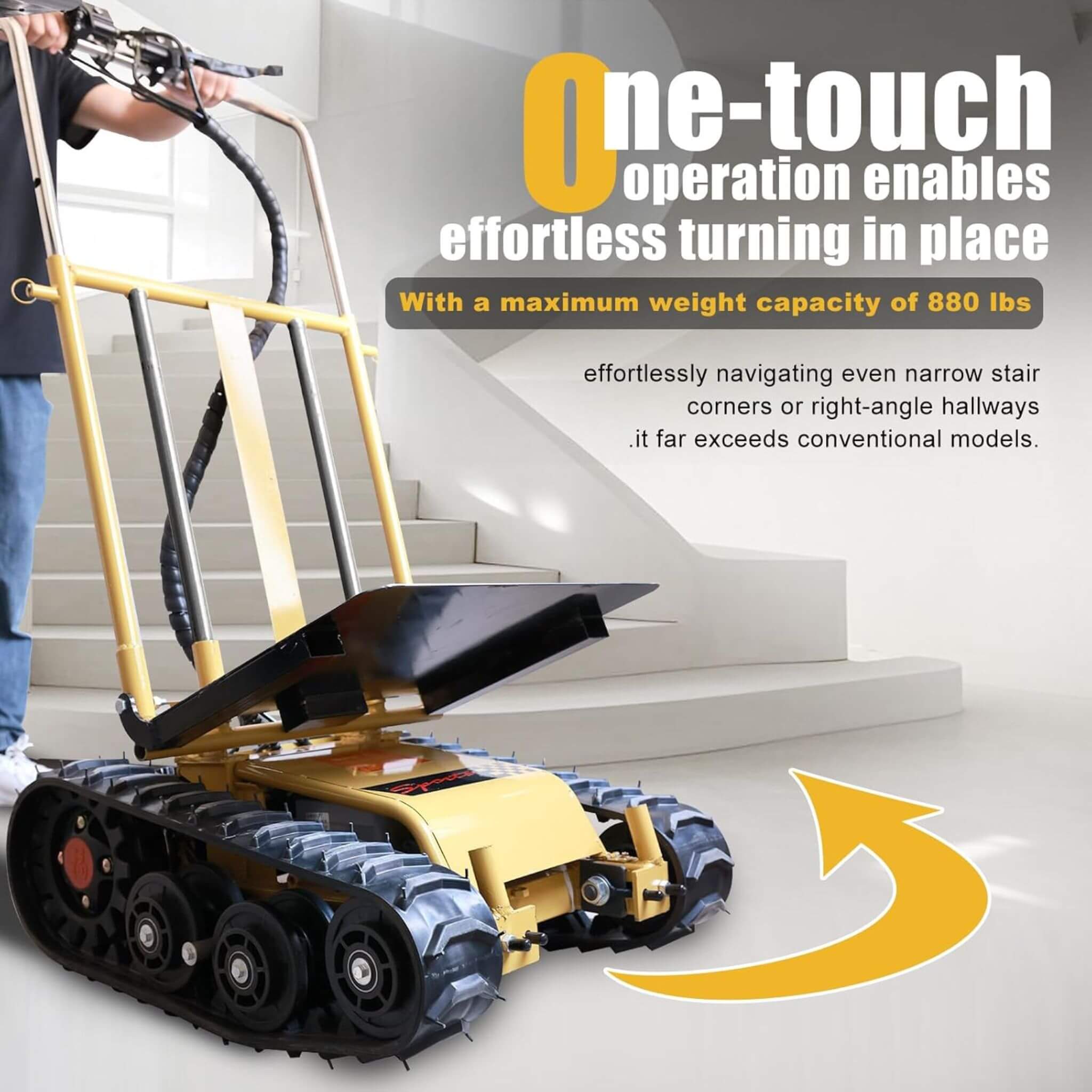 Heavy-Duty 880 LBS Foldable Electric Stair Climbing Dolly Hand Trucks (SAK31497)