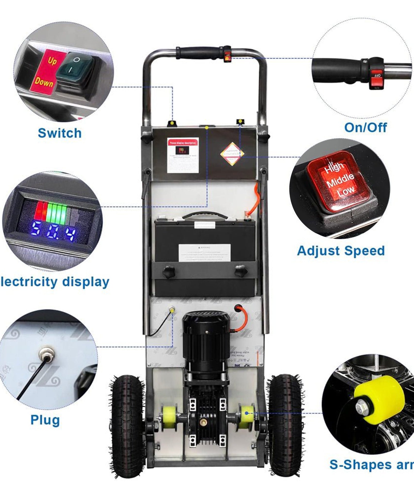 Heavy-Duty 880LBS Electric Motorized Stair Climbing Hand Truck Dolly (SAK72821)