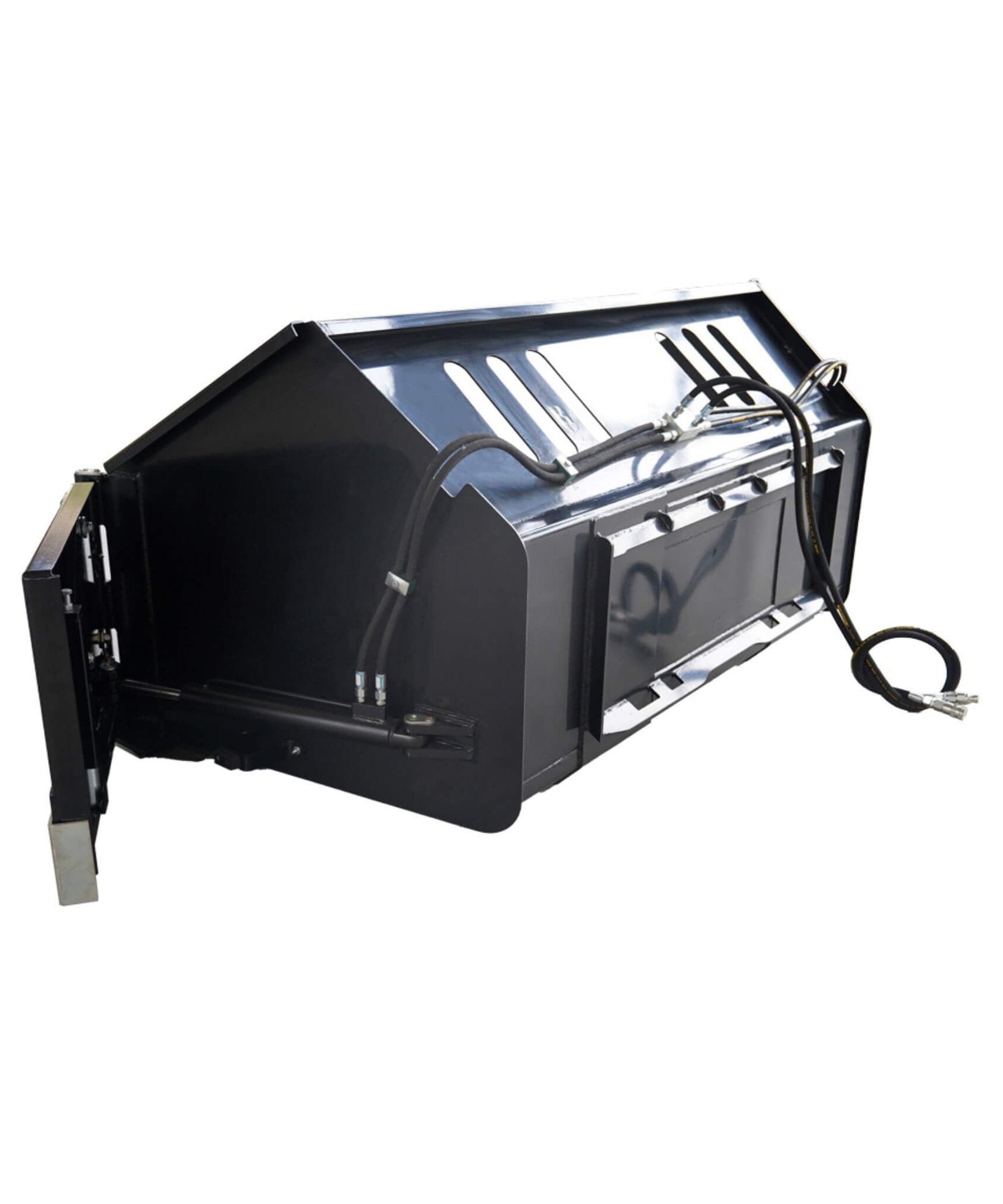 Heavy-Duty 89-Inch Snow Bucket Skid Steer Attachment With Swing Doors (SAK48371)
