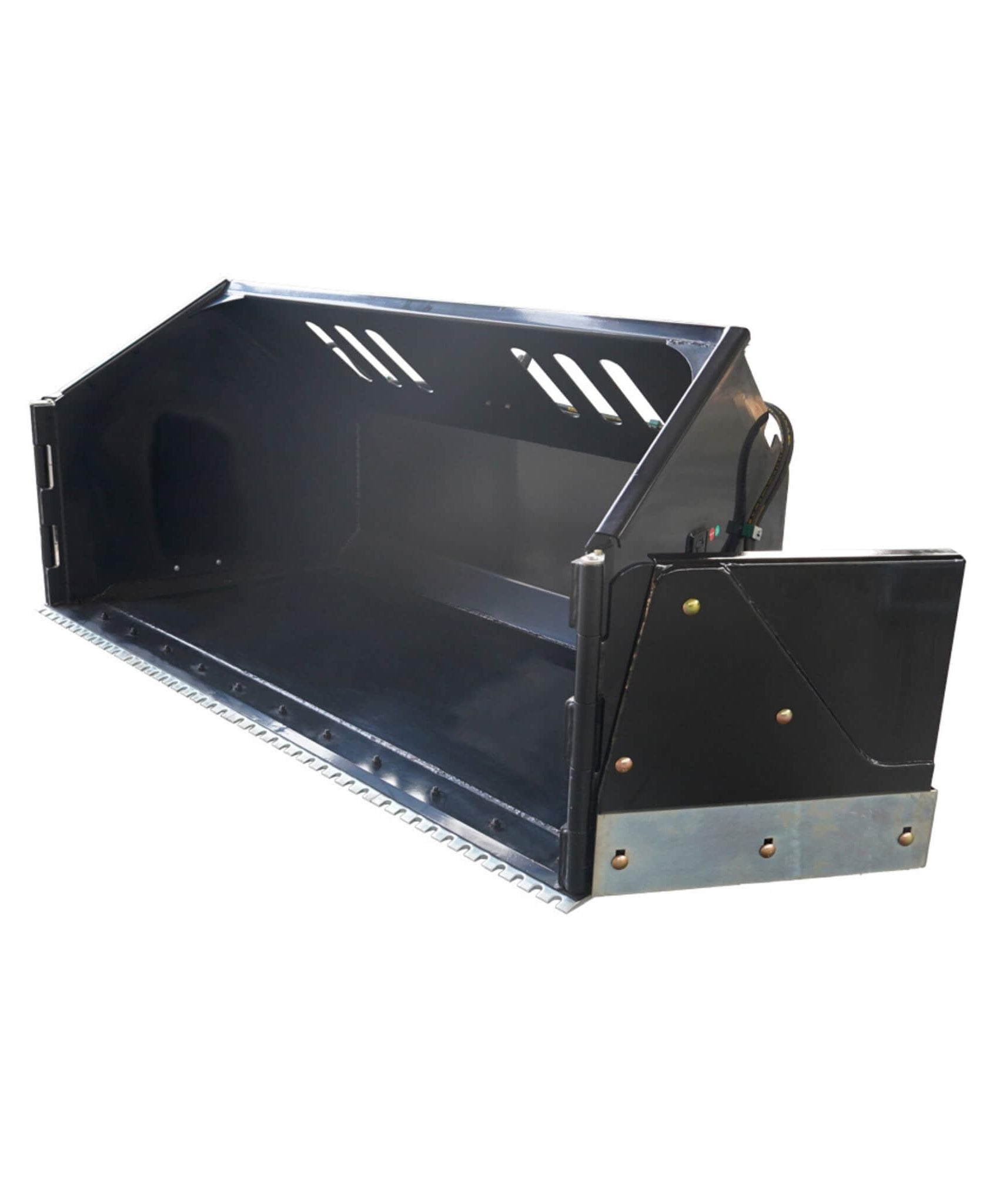 Heavy-Duty 89-Inch Snow Bucket Skid Steer Attachment With Swing Doors (SAK48371)