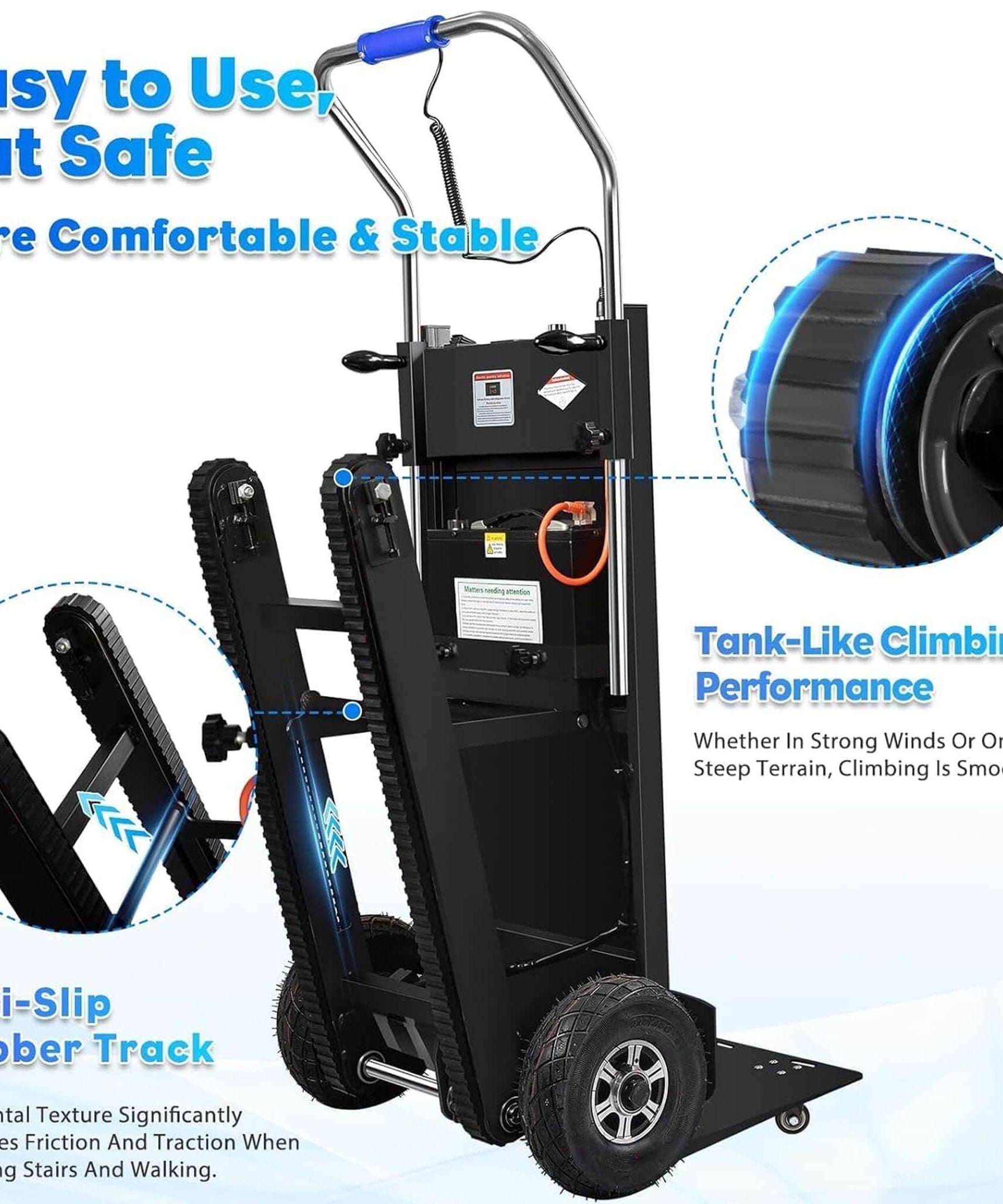 Heavy-Duty 900LBS Electric Motorized Stair Climbing Dolly (SAK75803)