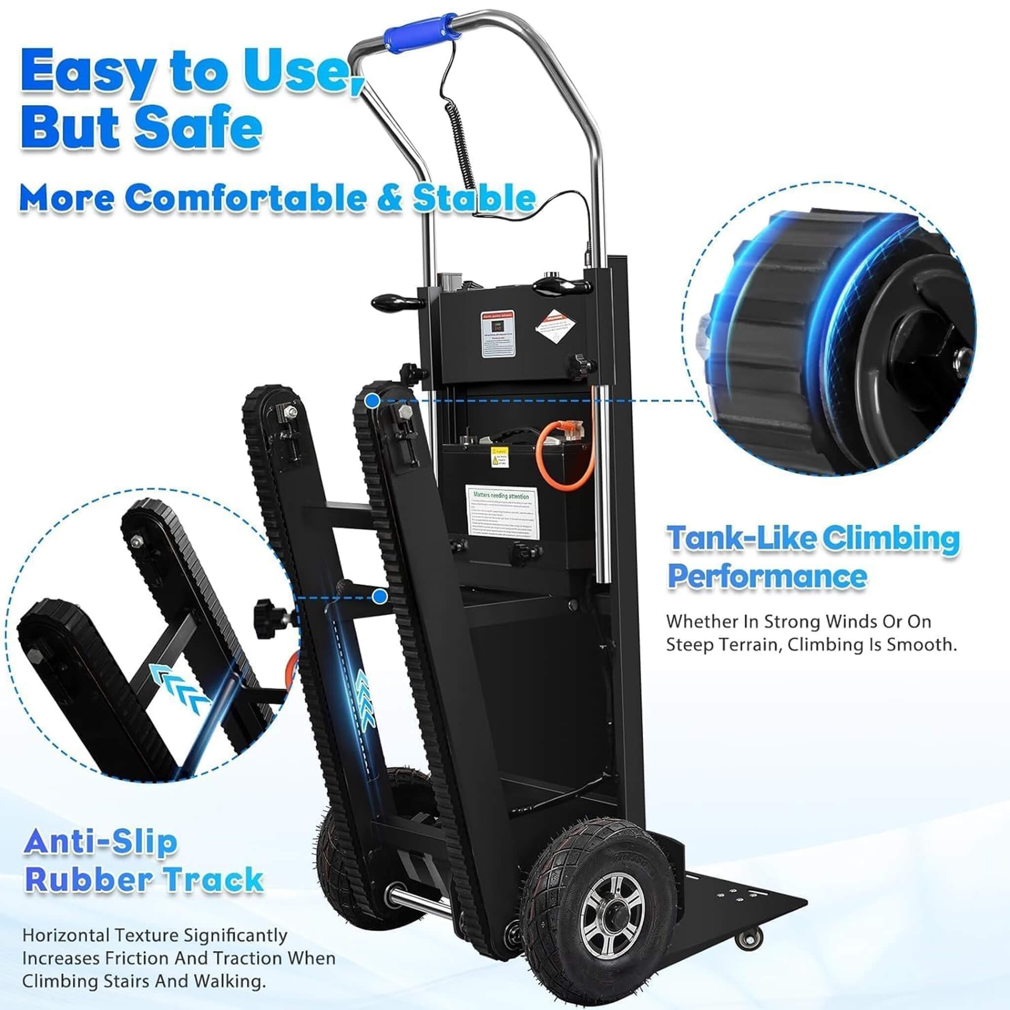 Heavy-Duty 900LBS Electric Motorized Stair Climbing Dolly (SAK75803)