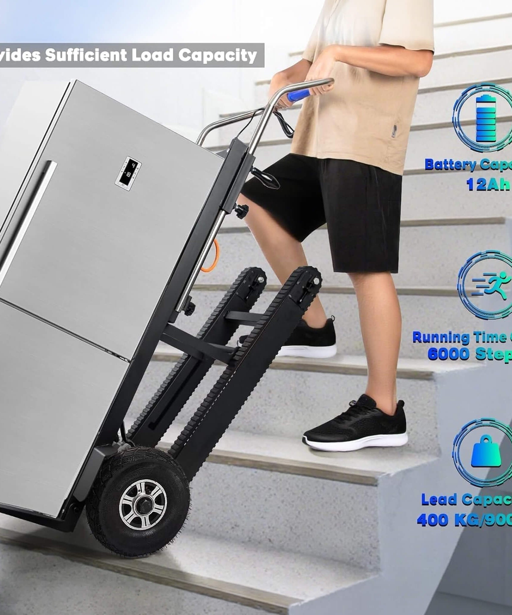 Heavy-Duty 900LBS Electric Motorized Stair Climbing Dolly (SAK75803)