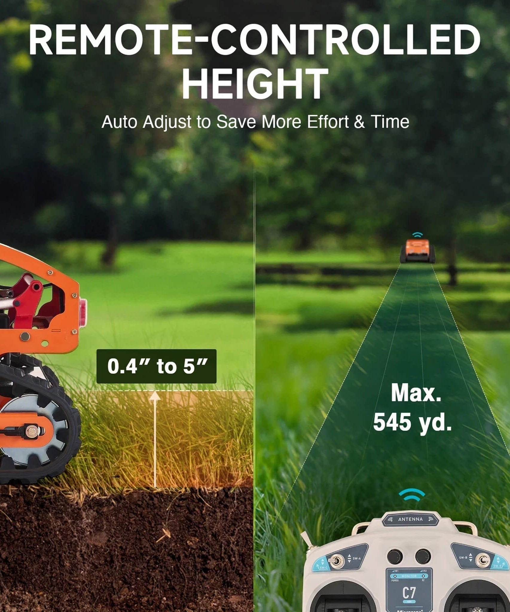 Heavy-Duty 9HP Commercial Remote-Controlled Gasoline-Powered Mower (SAK92146)