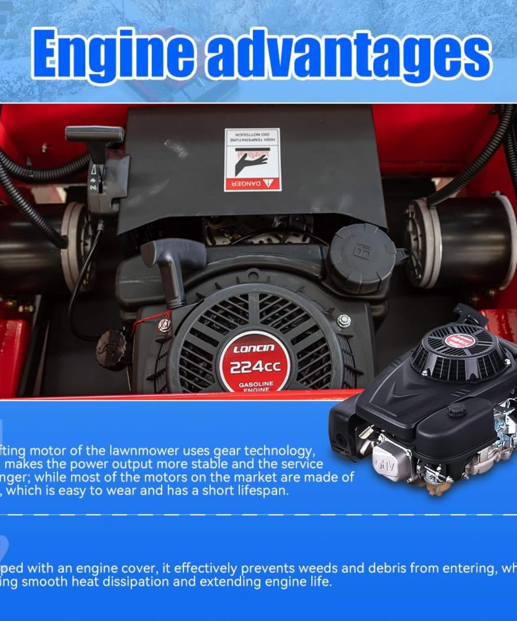 Heavy-Duty 9HP Commercial Remote-Controlled Oil-Electric Hybrid Track Drive With Plow (SAK76425)