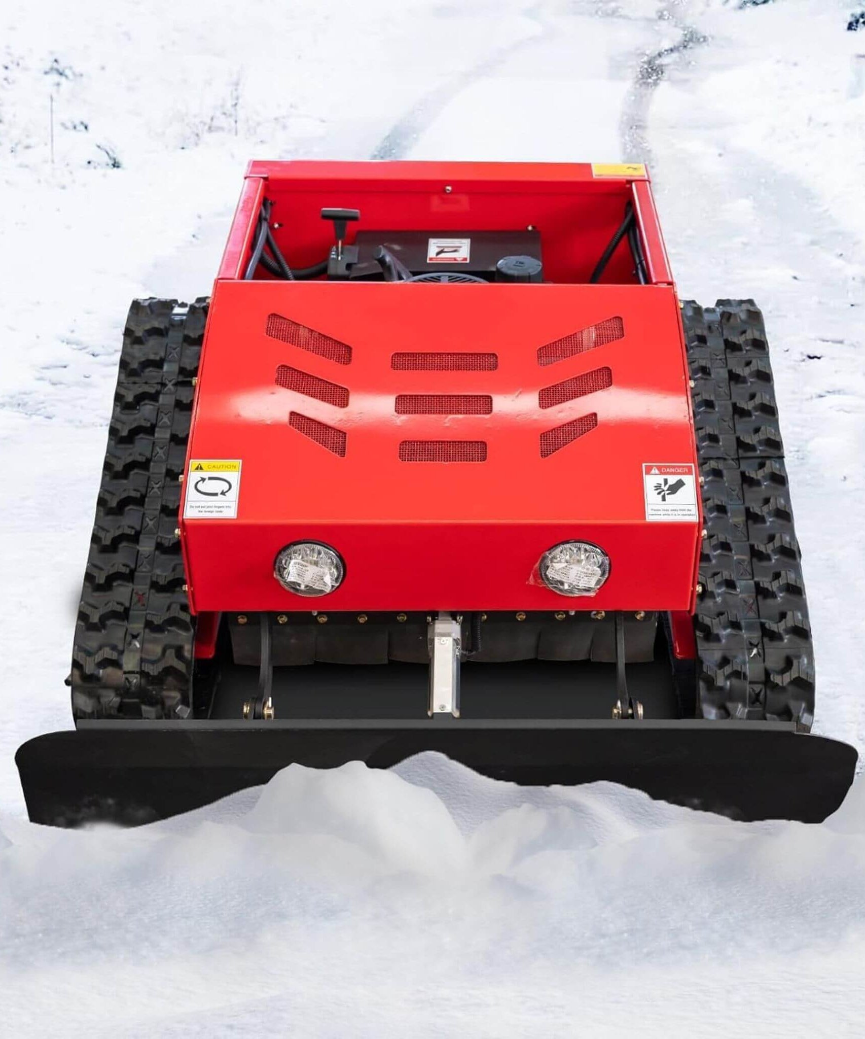 Heavy-Duty 9HP Commercial Remote-Controlled Oil-Electric Hybrid Track Drive With Plow (SAK76425)