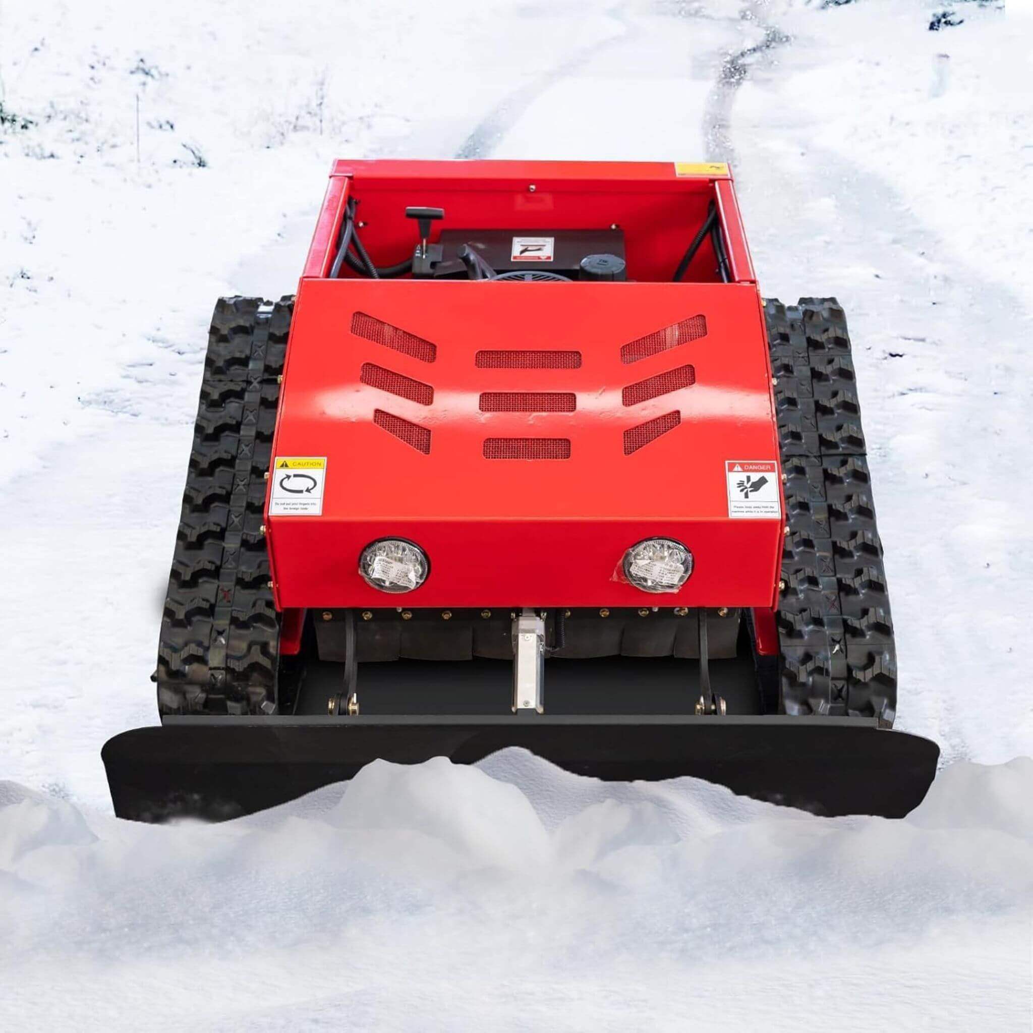 Heavy-Duty 9HP Commercial Remote-Controlled Oil-Electric Hybrid Track Drive With Plow (SAK76425)
