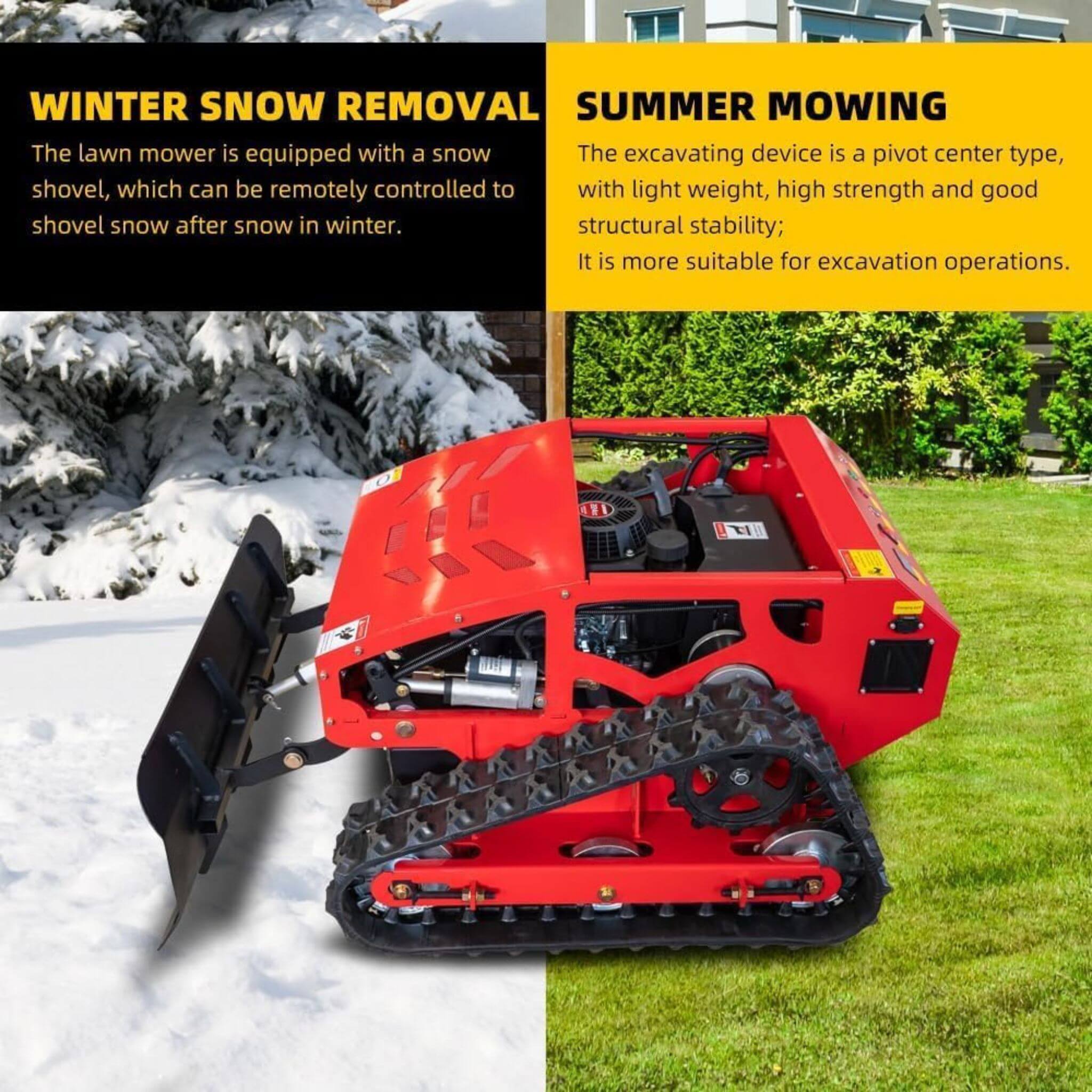 Heavy-Duty 9HP Commercial Remote-Controlled Oil-Electric Hybrid Track Drive With Plow (SAK76425)