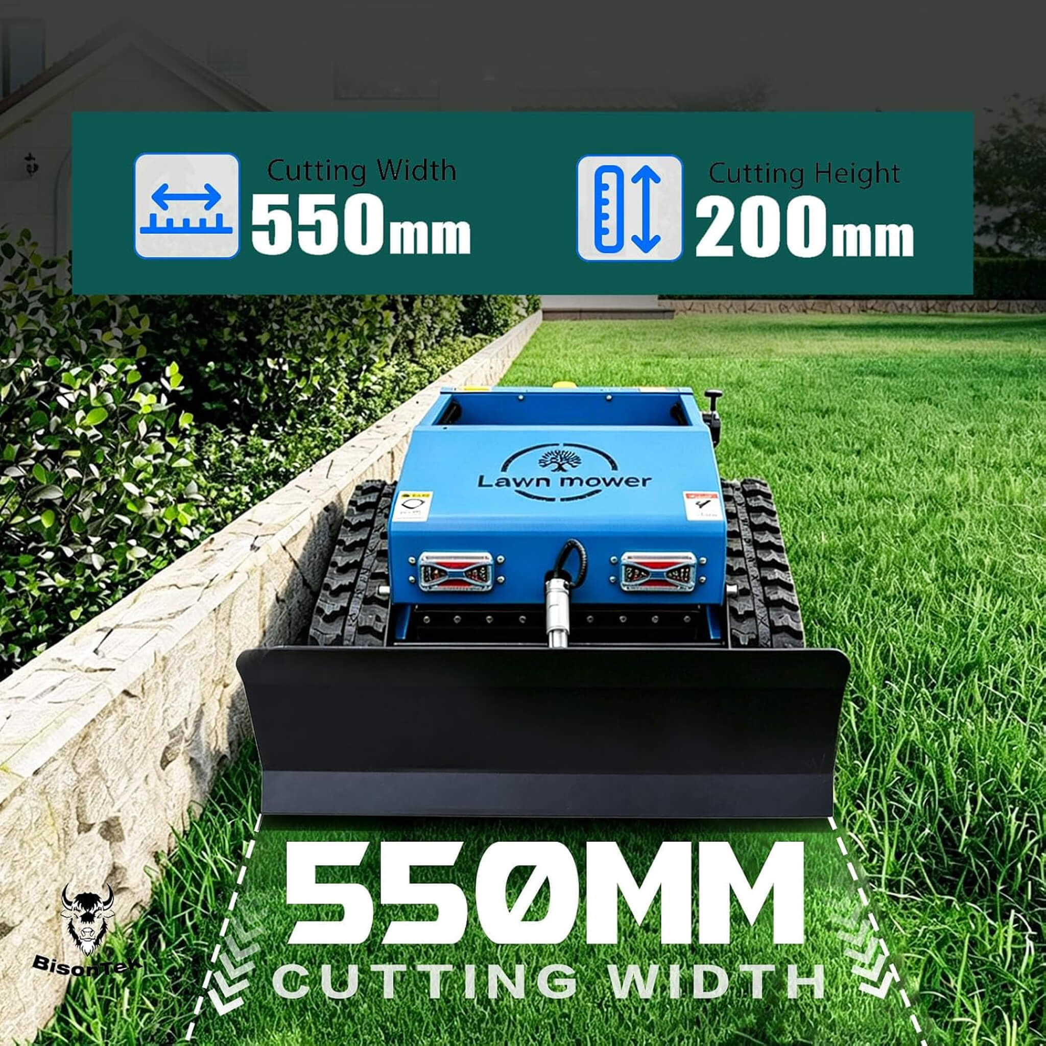 Heavy-Duty 9HP Remote-Controlled Track Gas Lawn Mower With Snow Plow (SAK71268)