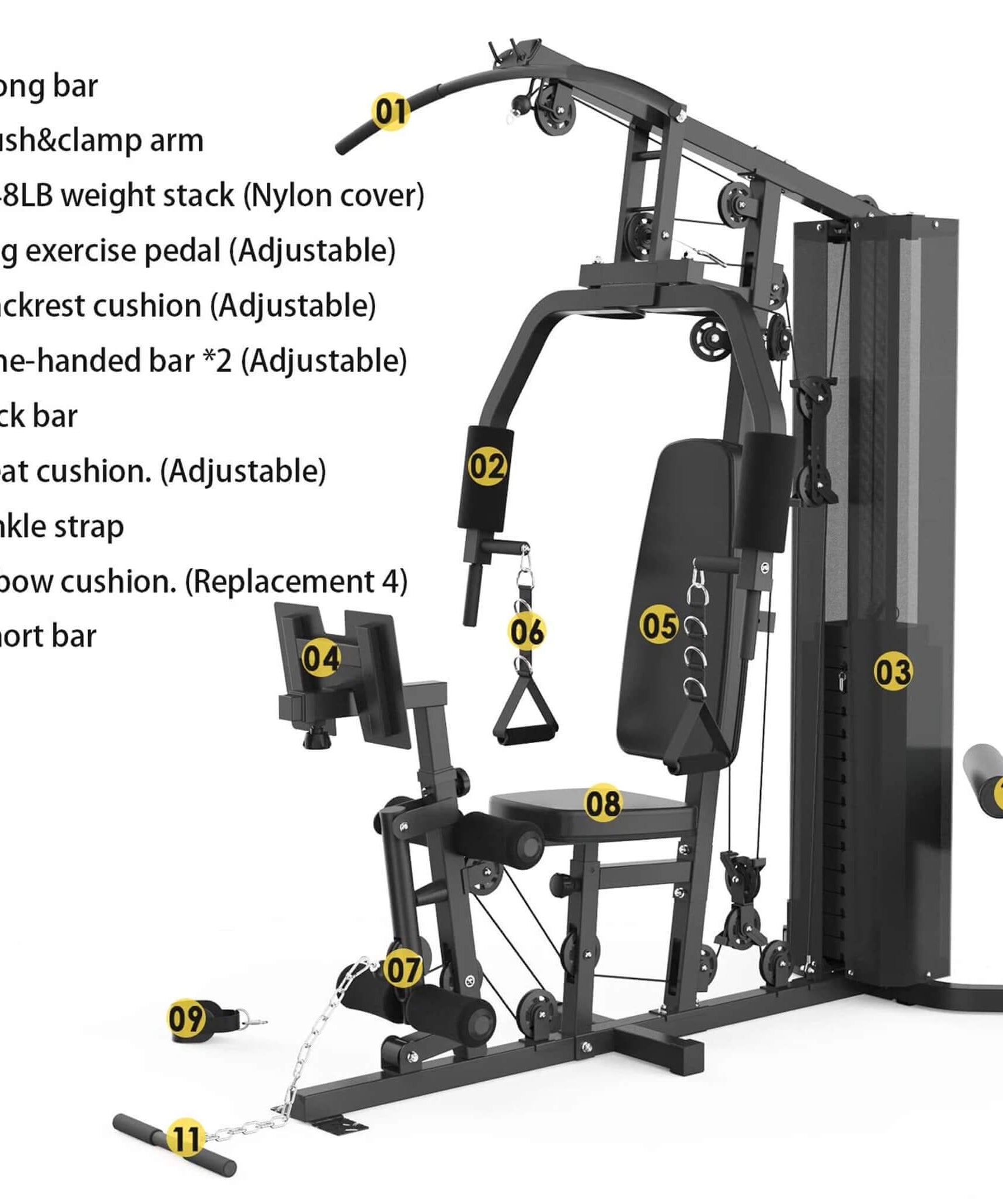 Rovix Heavy-Duty All-In-One Home Gym Workout Station For Full Body Strength Training, 150LBS (SAK12959)