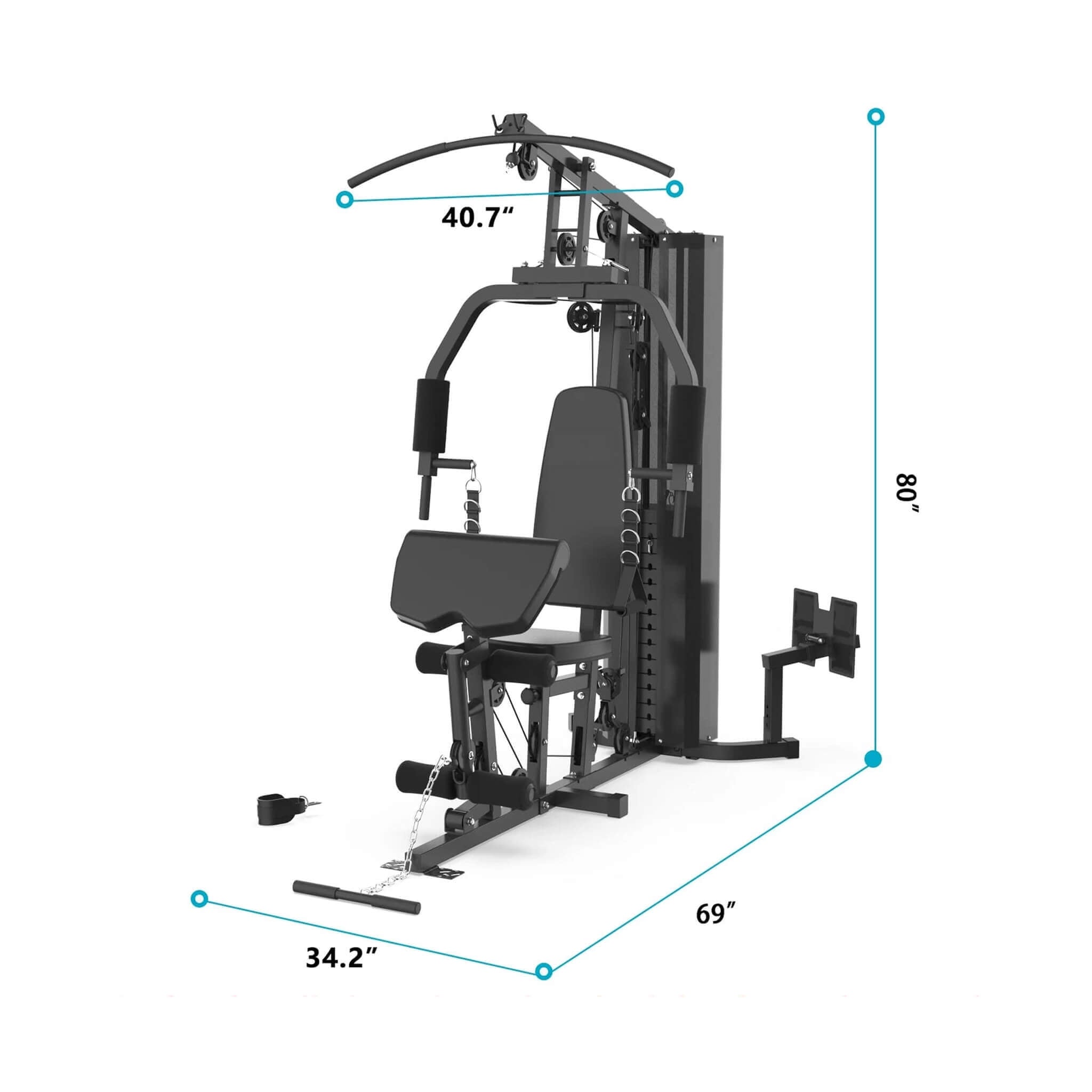 Rovix Heavy-Duty All-In-One Home Gym Workout Station For Full Body Strength Training, 150LBS (SAK12959)